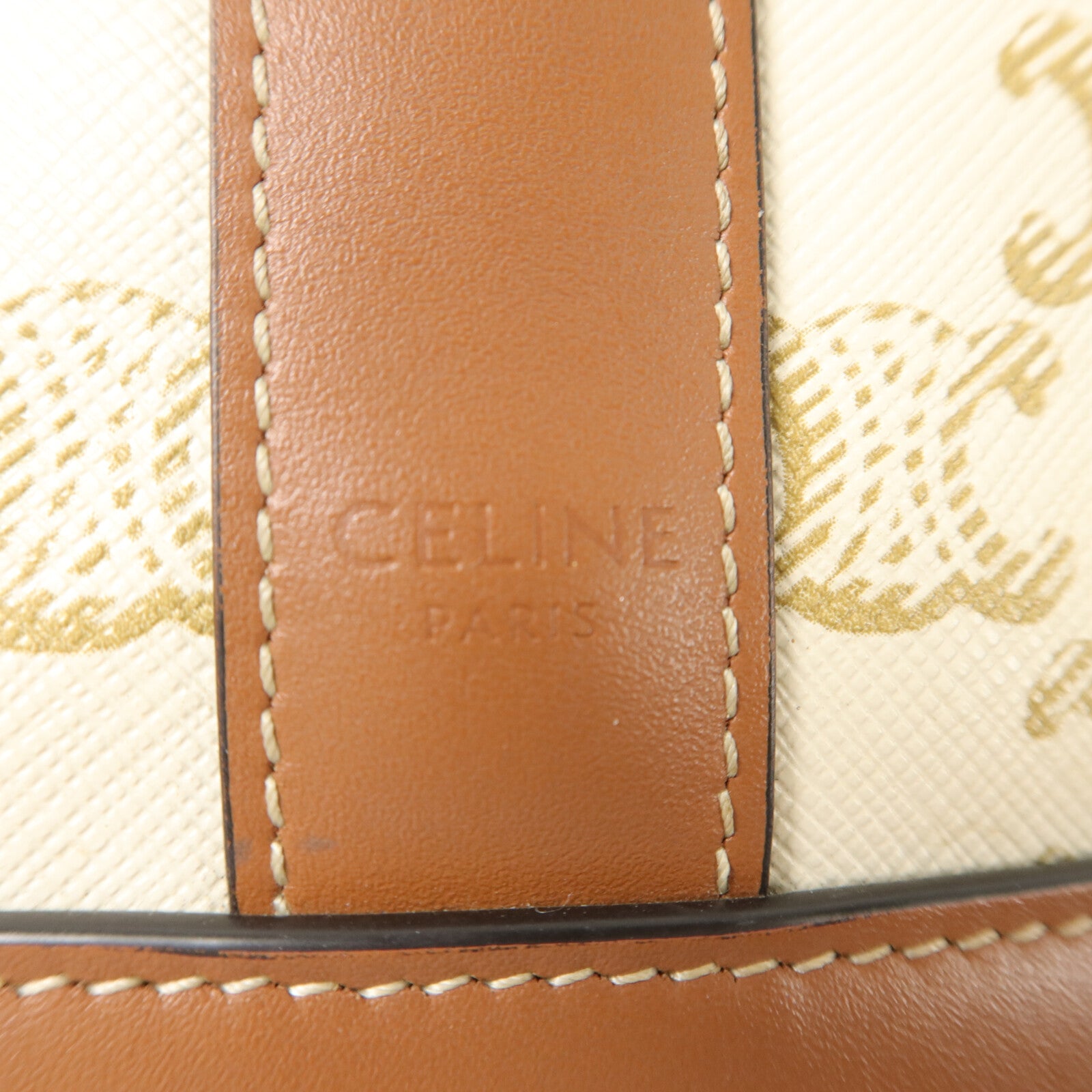 CELINE 塗層帆布Triomphe Bucket Bag Small肩背袋