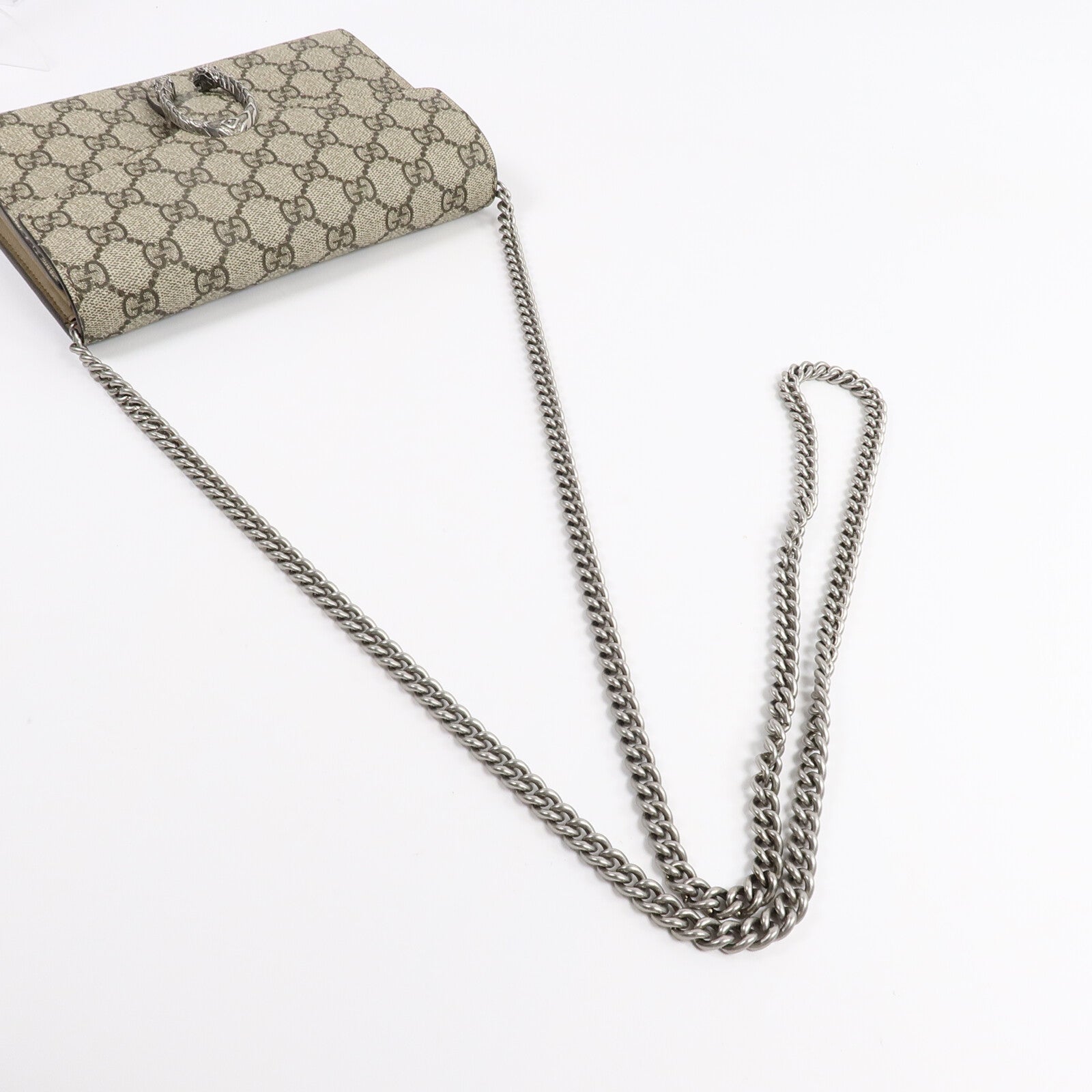 GUCCI 塗層帆布Dionysus Wallet On Chain鏈帶肩背袋