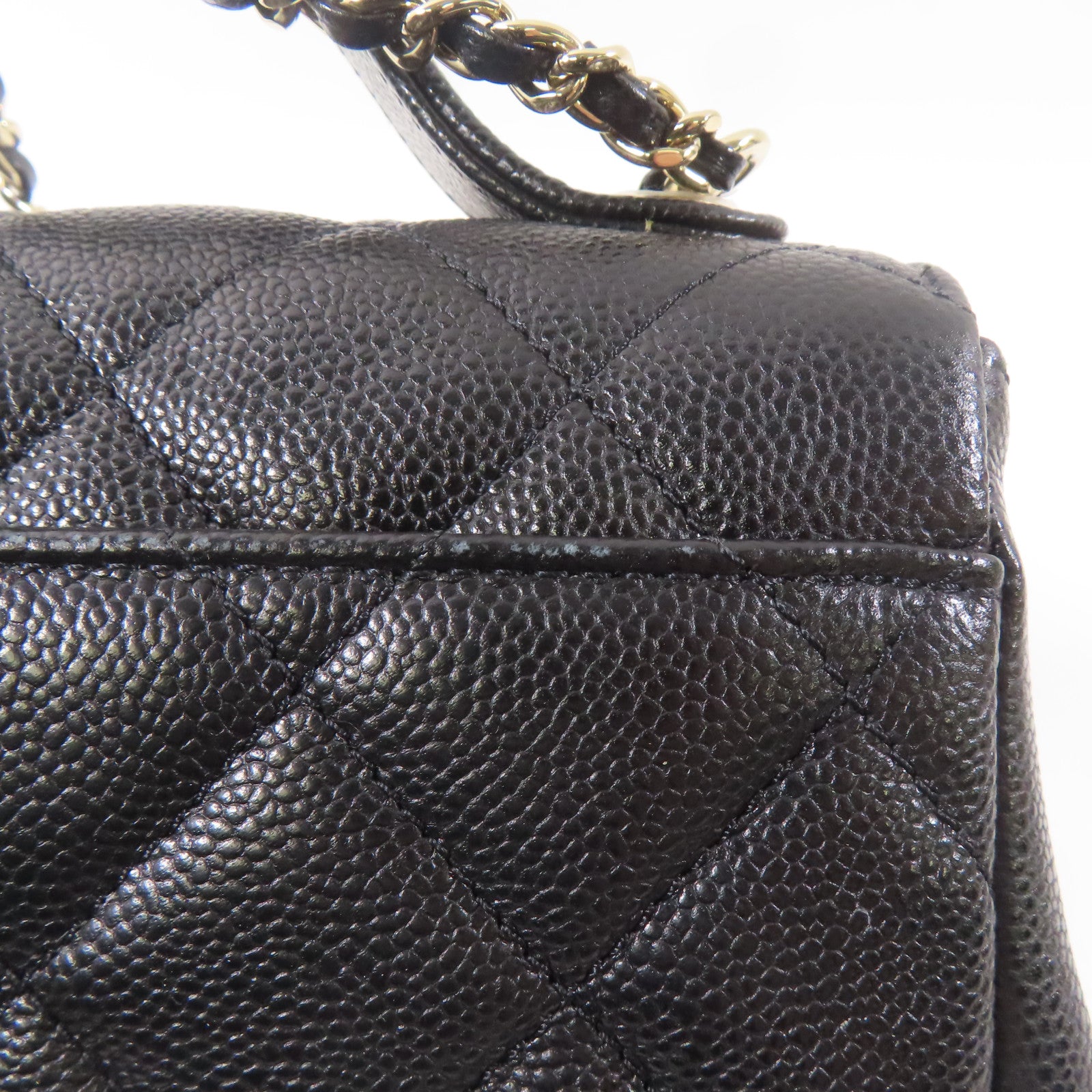 CHANEL 牛皮皮革2 Way Shoulder Bag金扣手挽肩背兩用袋黑色