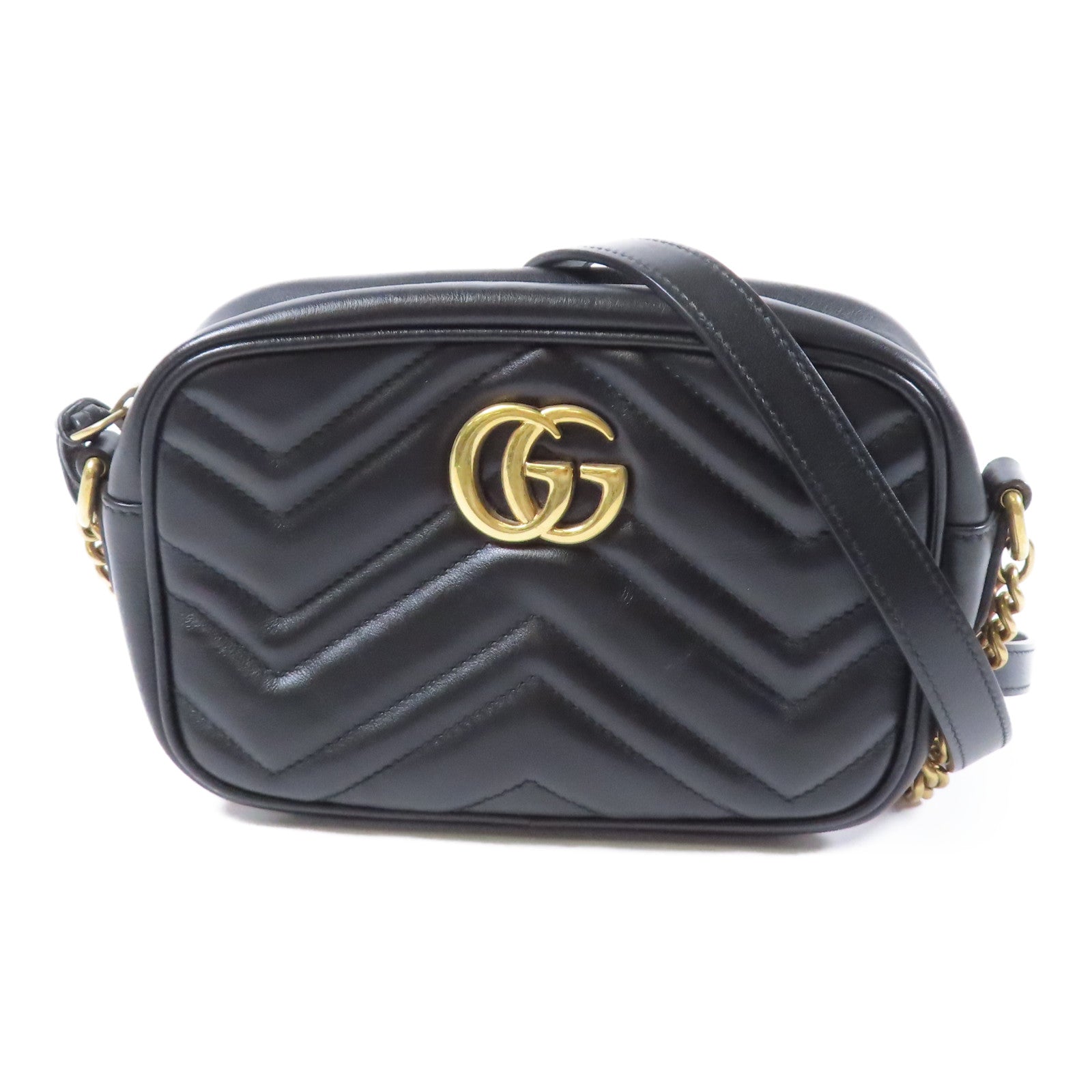 GUCCI 牛皮皮革GG Marmont Camera金扣肩背袋