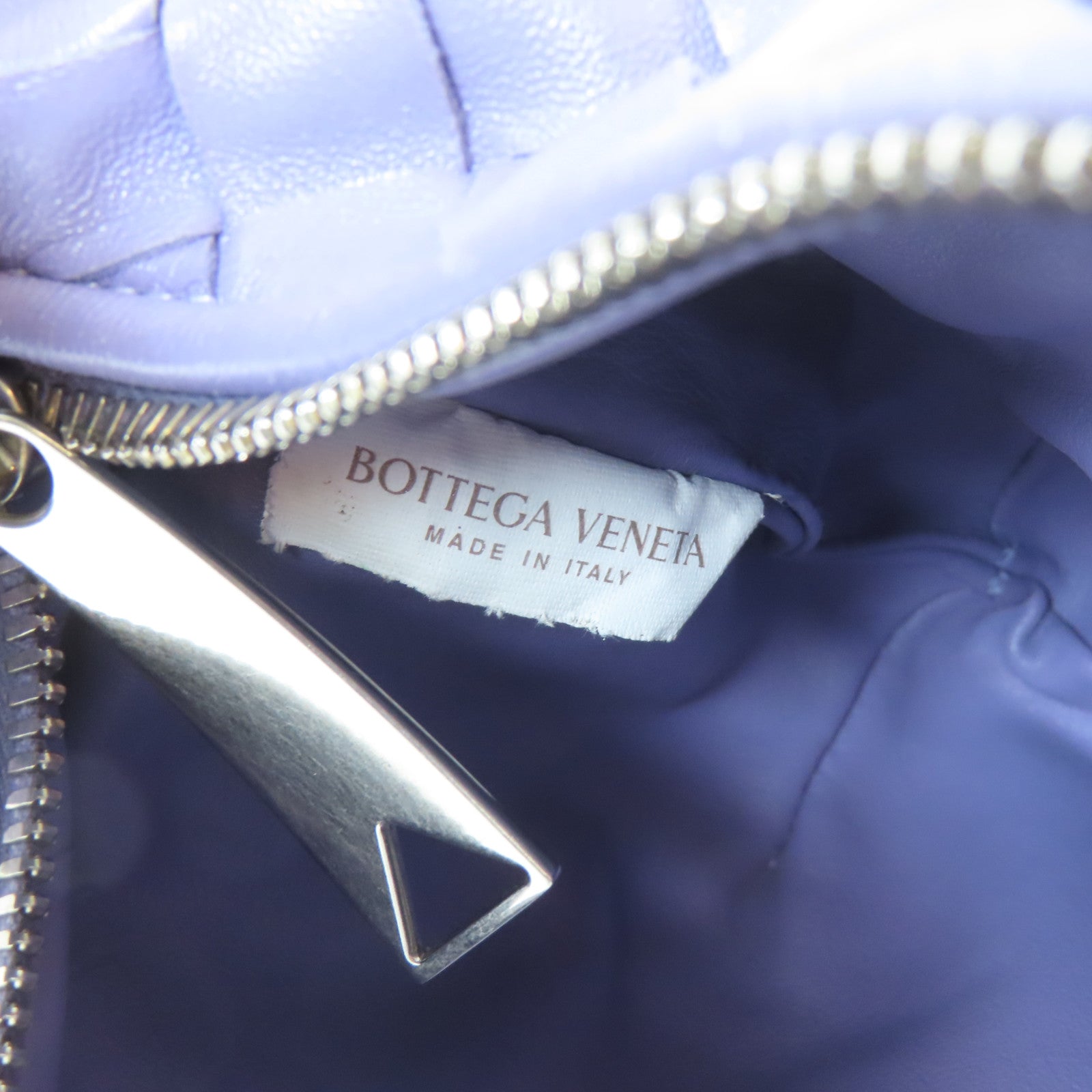 BOTTEGA VENETA 【激減優惠】牛皮皮革Mini Jodie銀扣手挽袋紫色