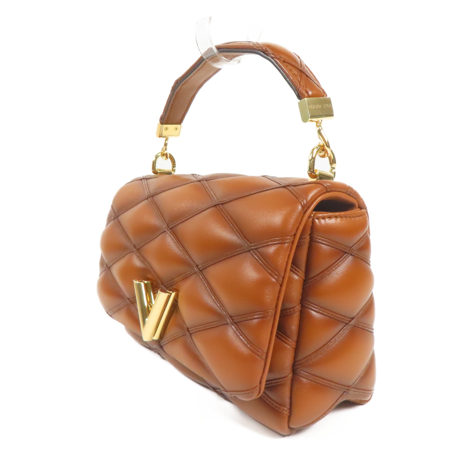 LOUIS VUITTON 羊皮皮革GO-14 MM金扣鏈帶手挽肩背兩用袋