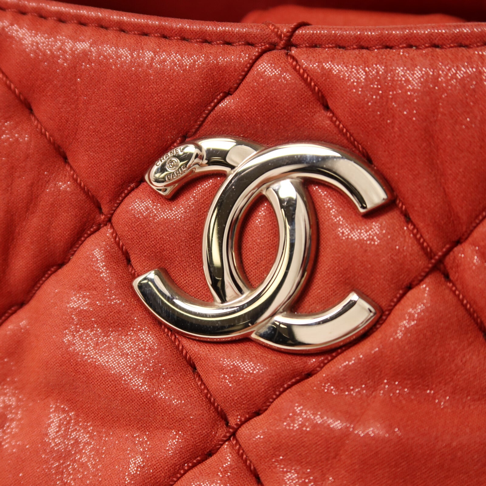 CHANEL 牛皮皮革Shoulder Bag銀扣鏈帶手挽肩背兩用袋