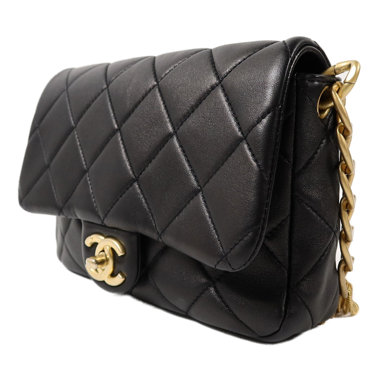 CHANEL 羊皮皮革Chain Shoulder Bag鏈帶肩背袋