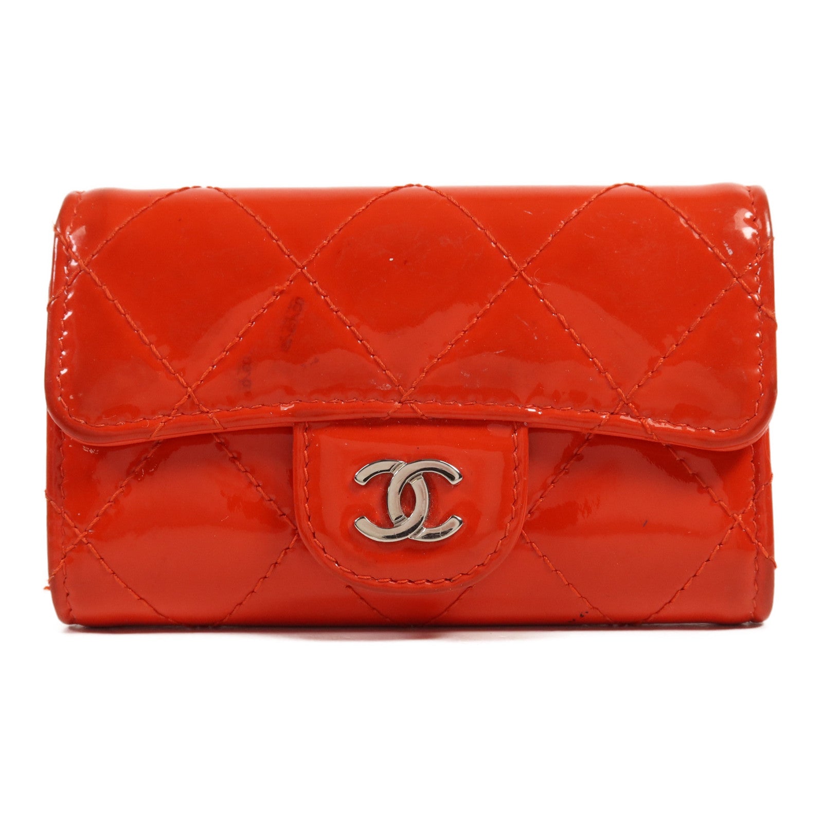 CHANEL 漆皮皮革Key Holder銀扣鑰匙包