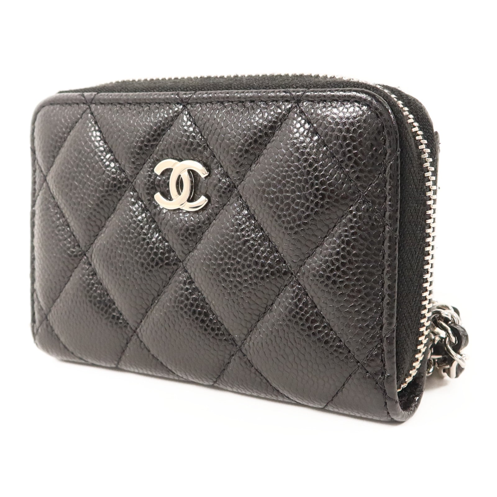 CHANEL 牛皮皮革Shoulder Bag銀扣鏈帶肩背袋