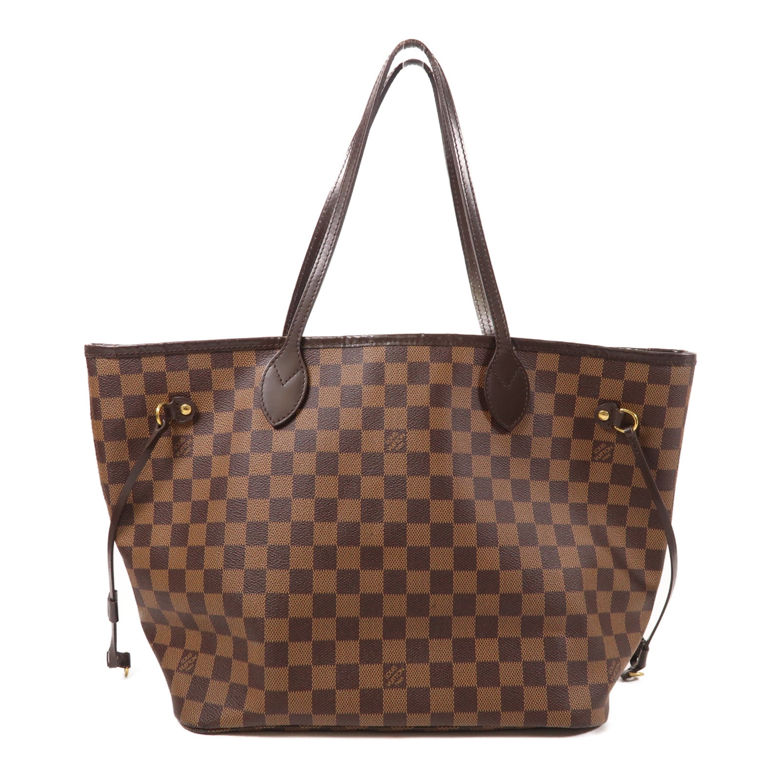 LOUIS VUITTON Damier Neverfull MM金扣肩背袋/手挽袋