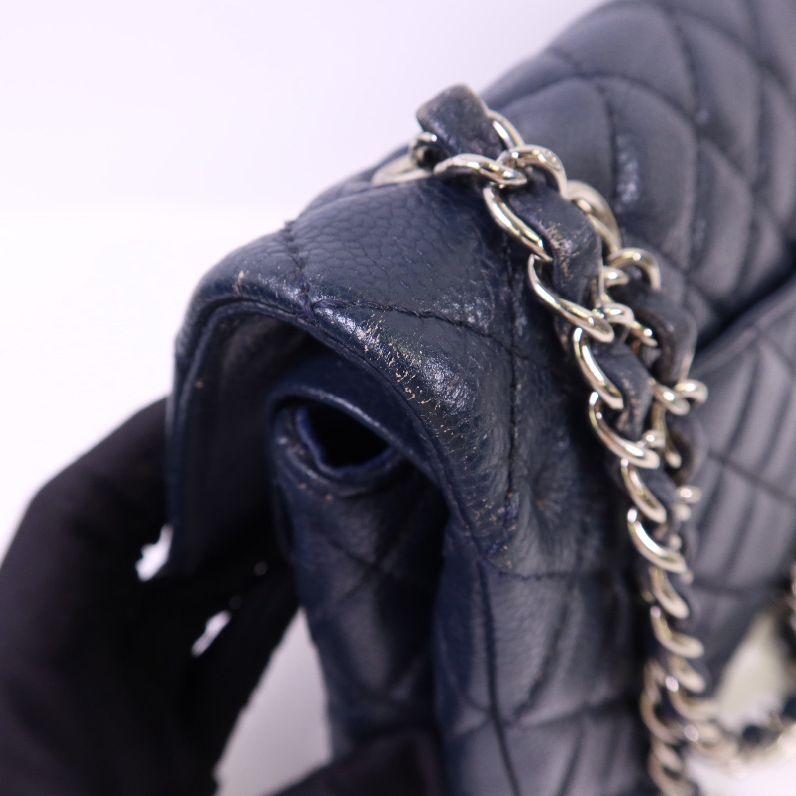 CHANEL 牛皮皮革Classic 25銀扣鏈帶肩背袋