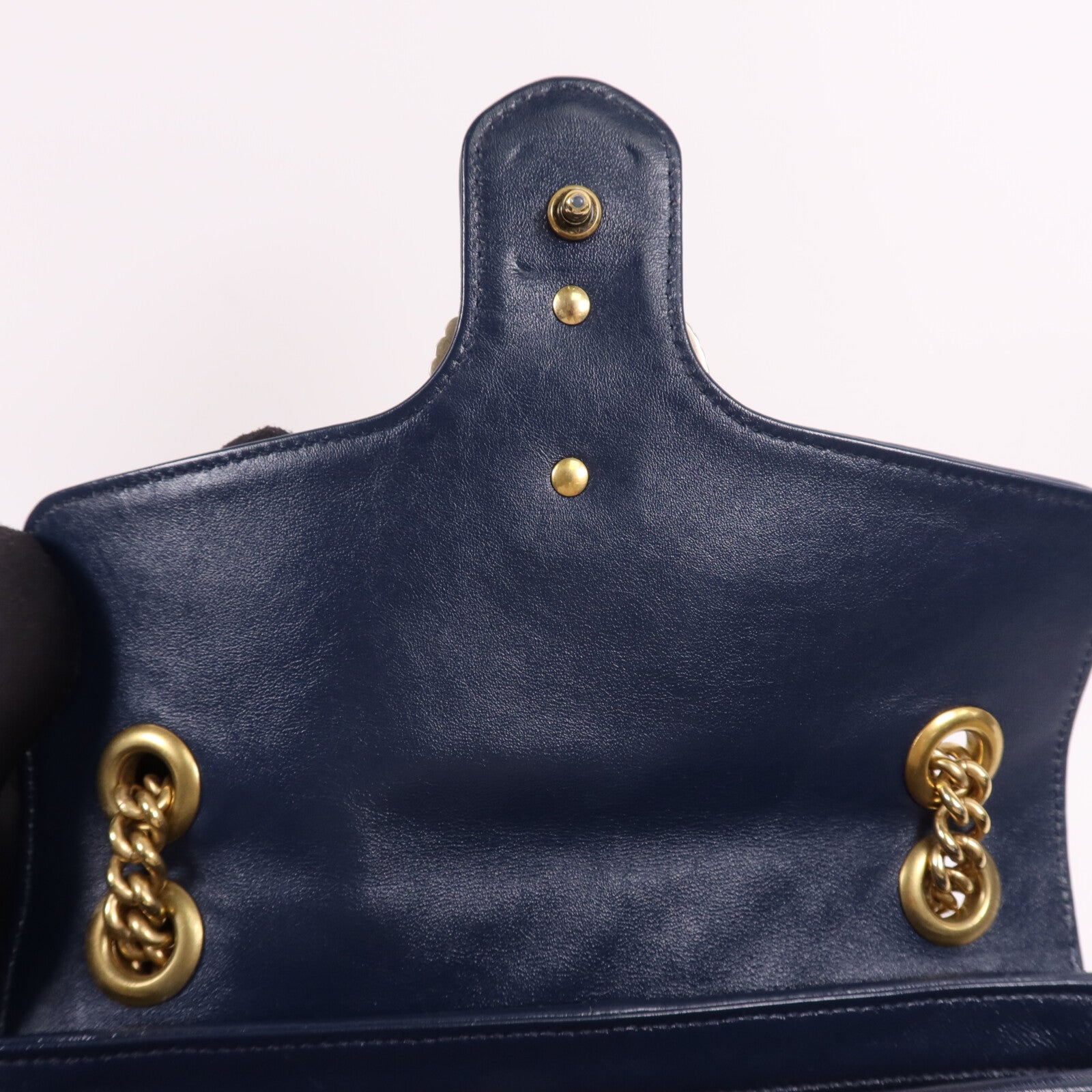 GUCCI 牛皮皮革GG Marmont金扣鏈帶肩背袋