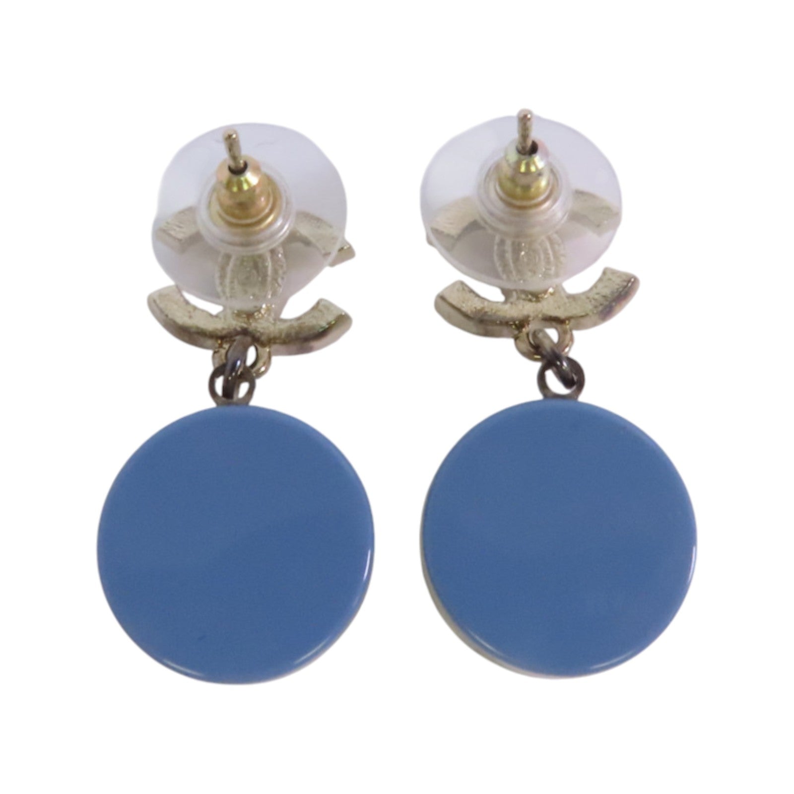 CHANEL 金屬/仿珍珠/PVC Earrings銀扣耳環