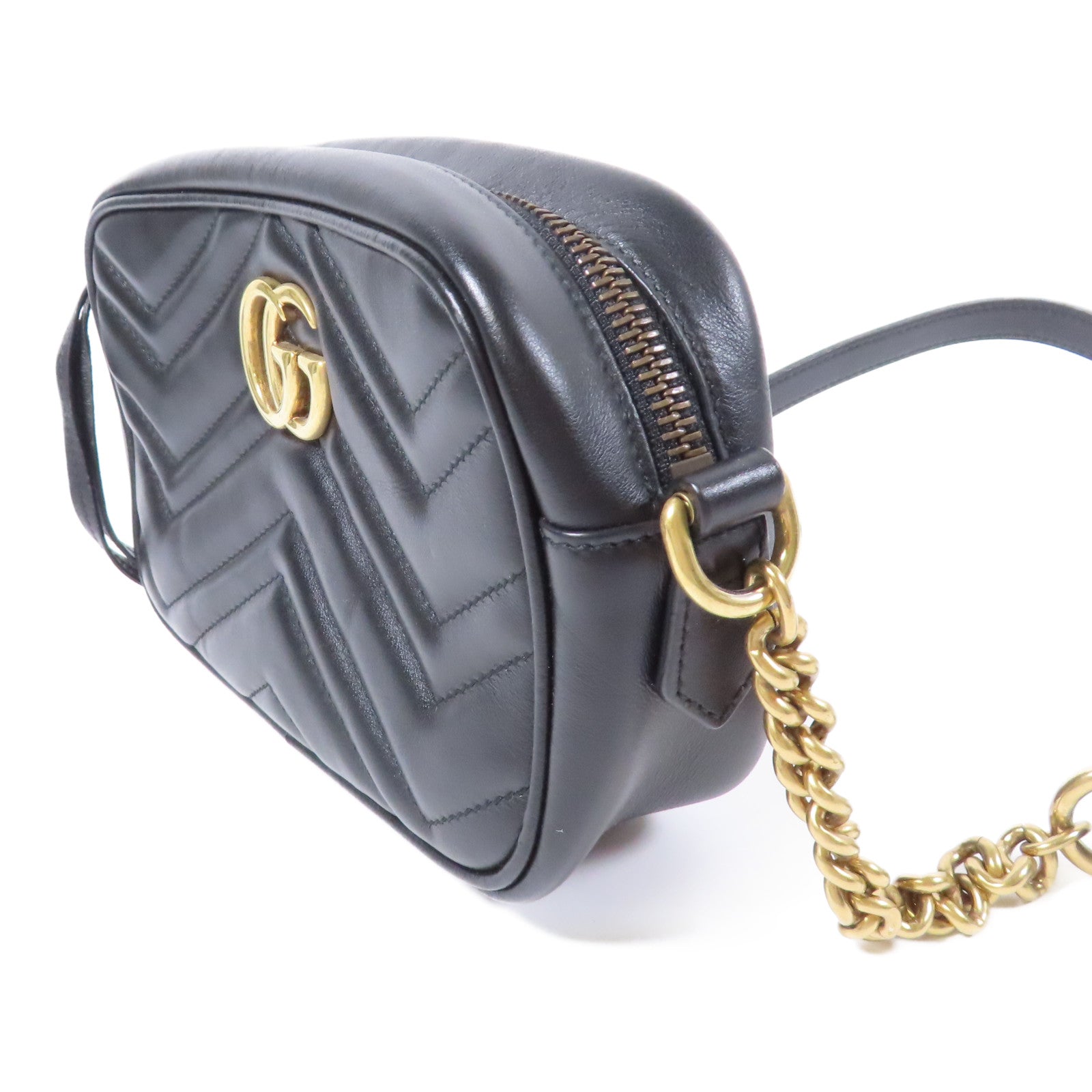 GUCCI 牛皮皮革GG Marmont Camera金扣肩背袋