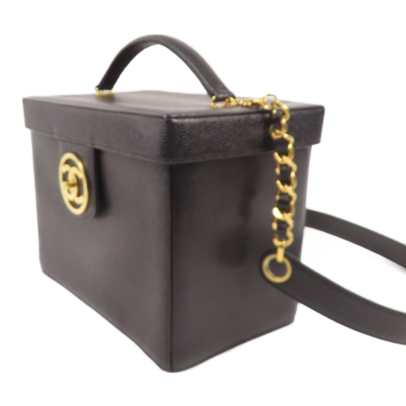 CHANEL 牛皮皮革2 Way Shoulder Bag金扣鏈帶手挽肩背兩用袋