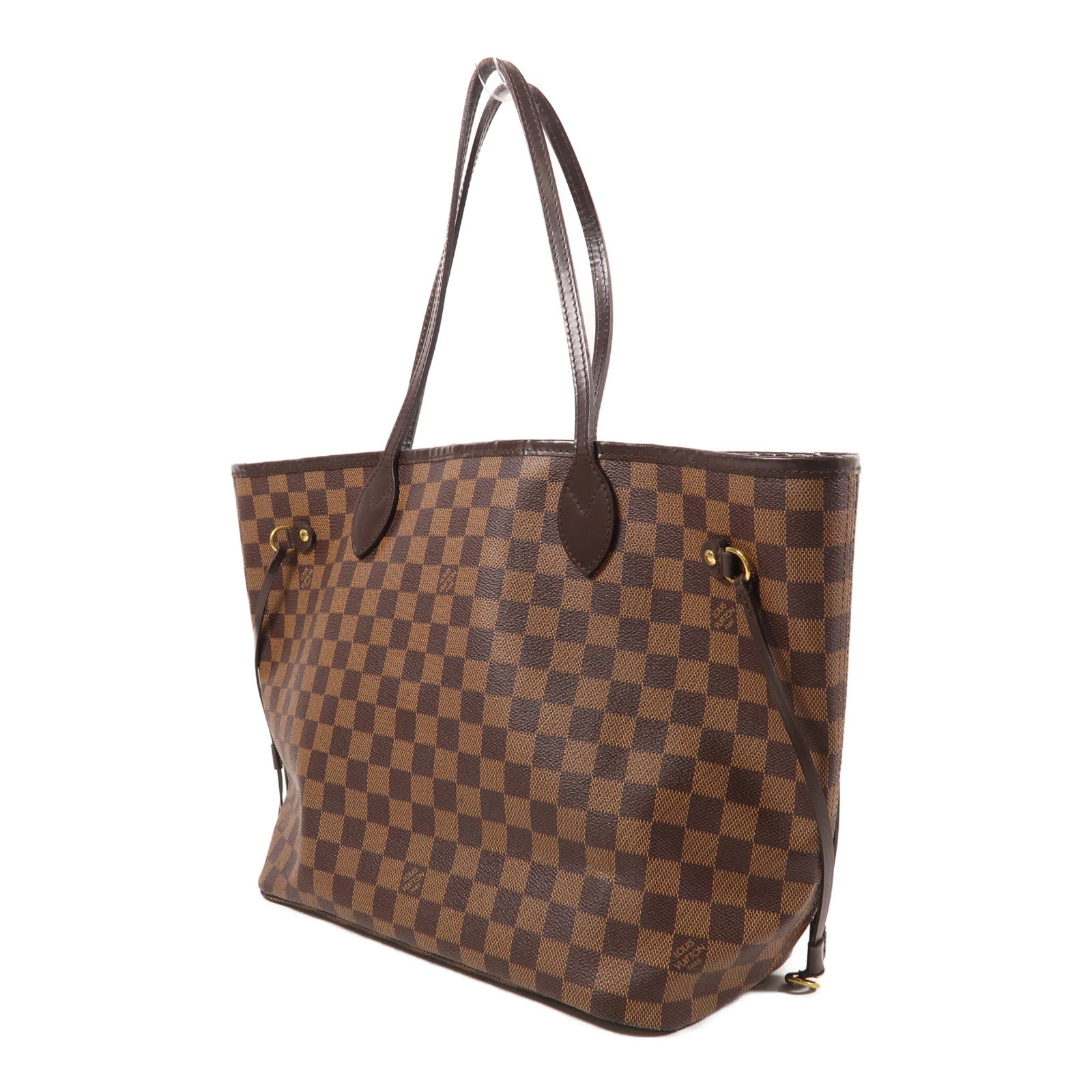 LOUIS VUITTON Damier Neverfull MM金扣肩背袋/手挽袋