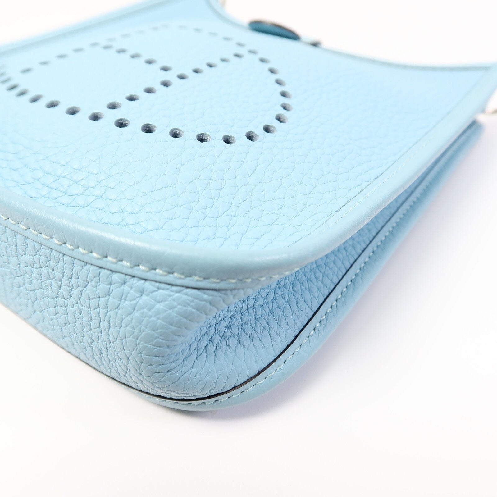 HERMES Evelyne TPM肩背袋Bleu Atoll