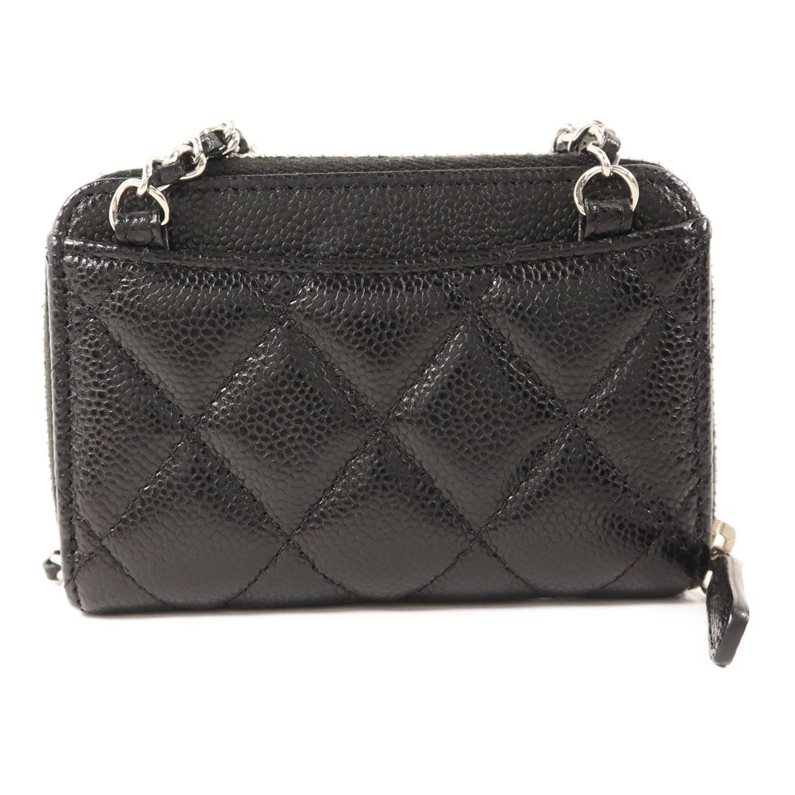 CHANEL 牛皮皮革Shoulder Bag銀扣鏈帶肩背袋