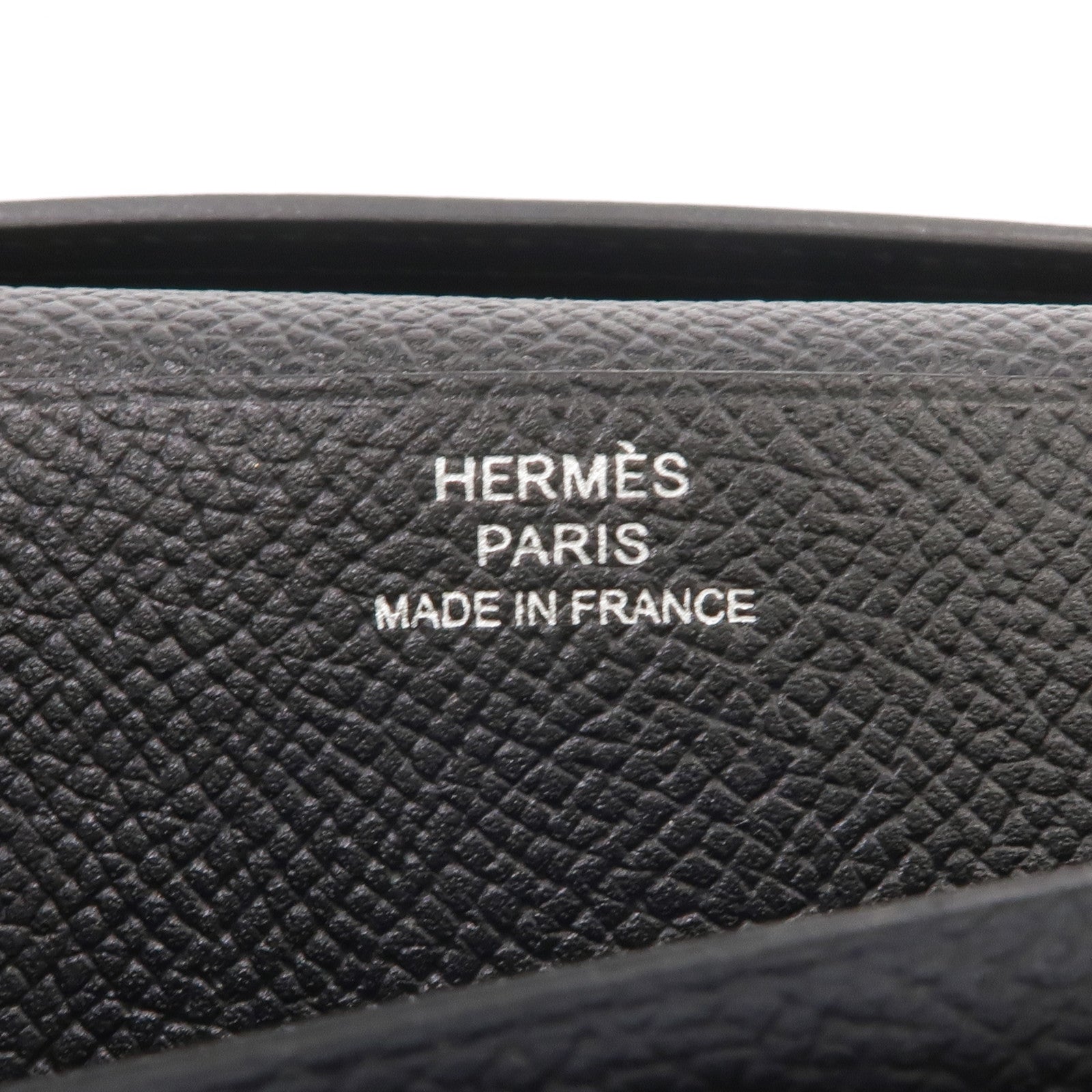 HERMES Epsom皮革Bearn Long Wallet銀扣長錢包Noir