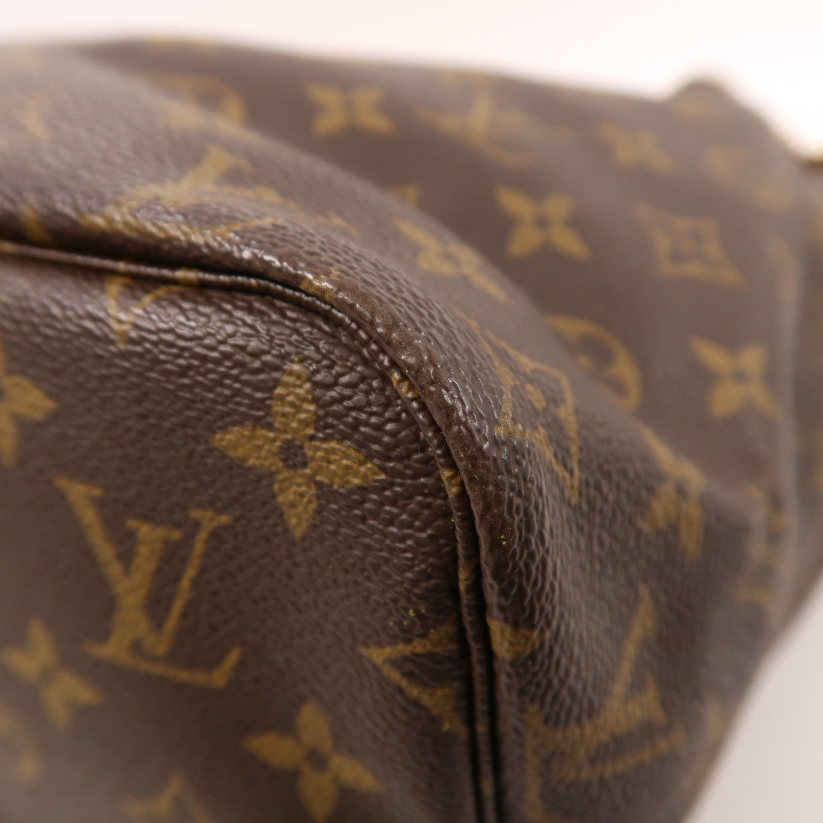 LOUIS VUITTON Monogram Neverfull MM金扣手挽袋