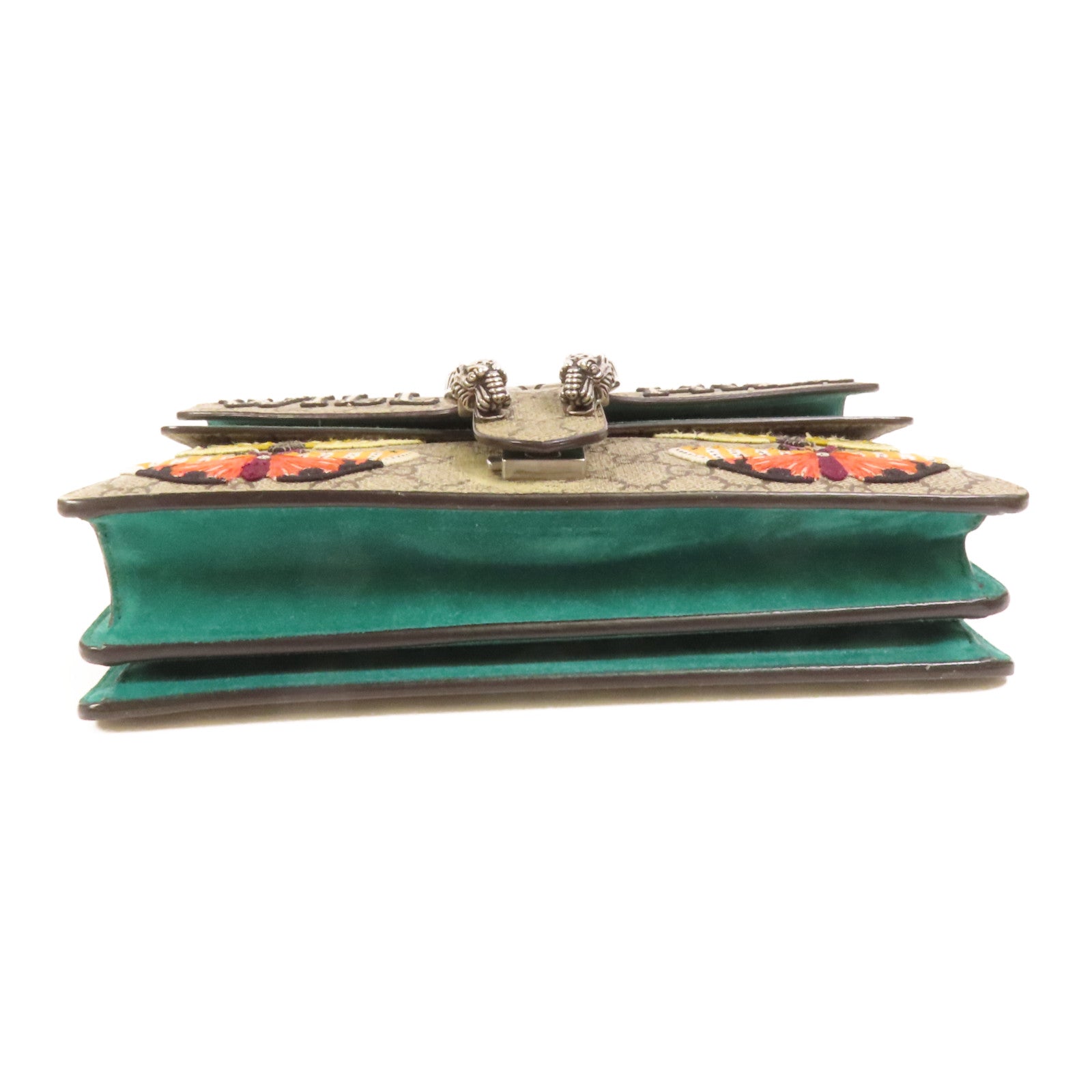 GUCCI 塗層帆布Chain Shoulder銀扣肩背袋
