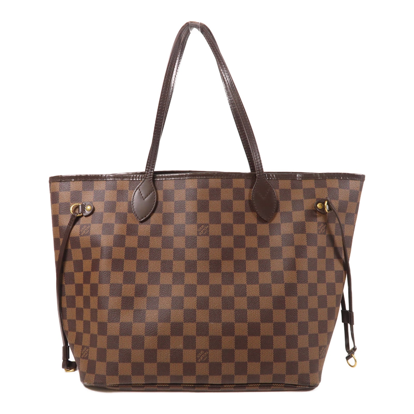 LOUIS VUITTON Damier Neverfull MM金扣肩背袋/手挽袋