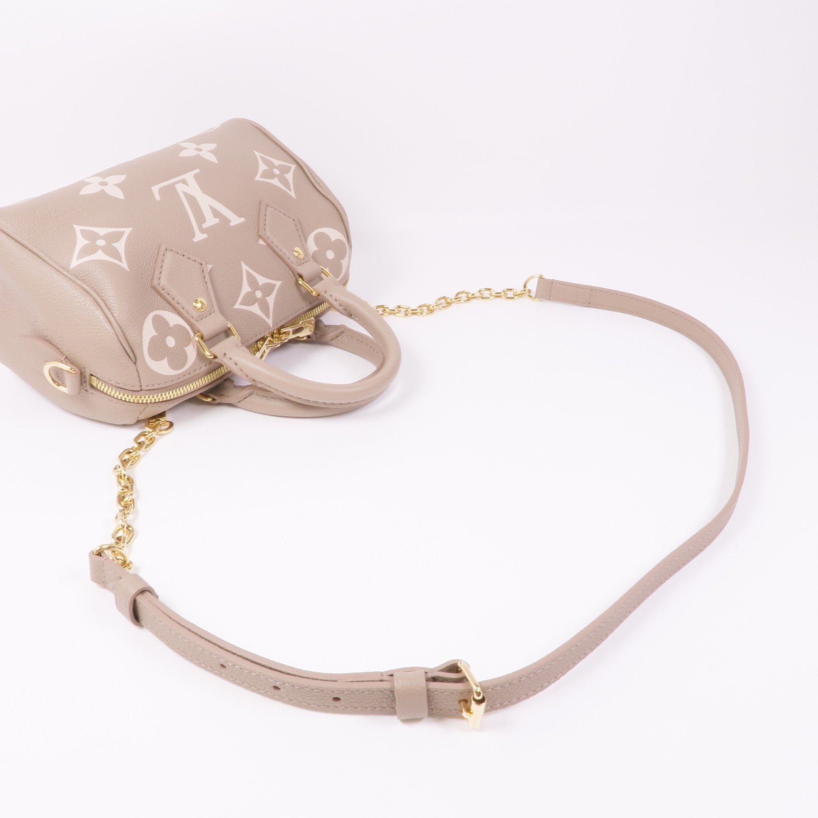 LOUIS VUITTON Monogram Empreinte Speedy Bandouliere 20金扣手挽肩背兩用袋