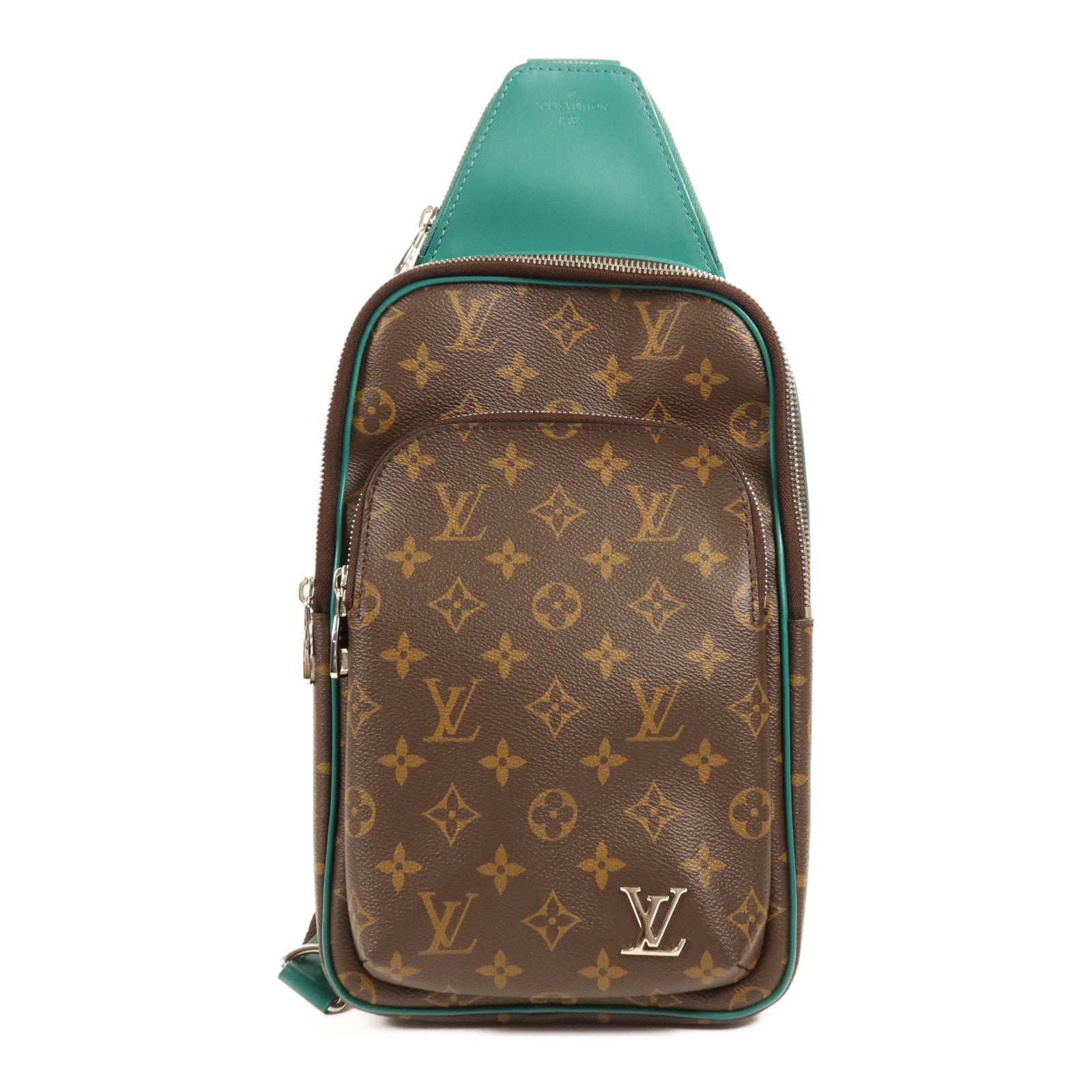 LOUIS VUITTON Monogram Macassar Avenue Slingbga銀扣肩背袋