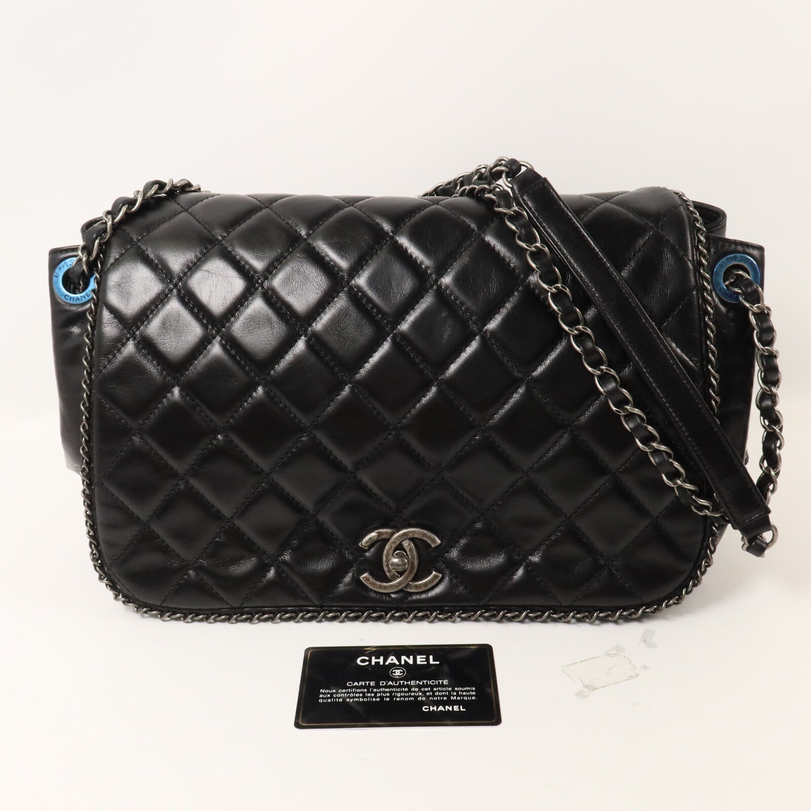 CHANEL 牛皮皮革Chain Shoulder鏈帶肩背袋
