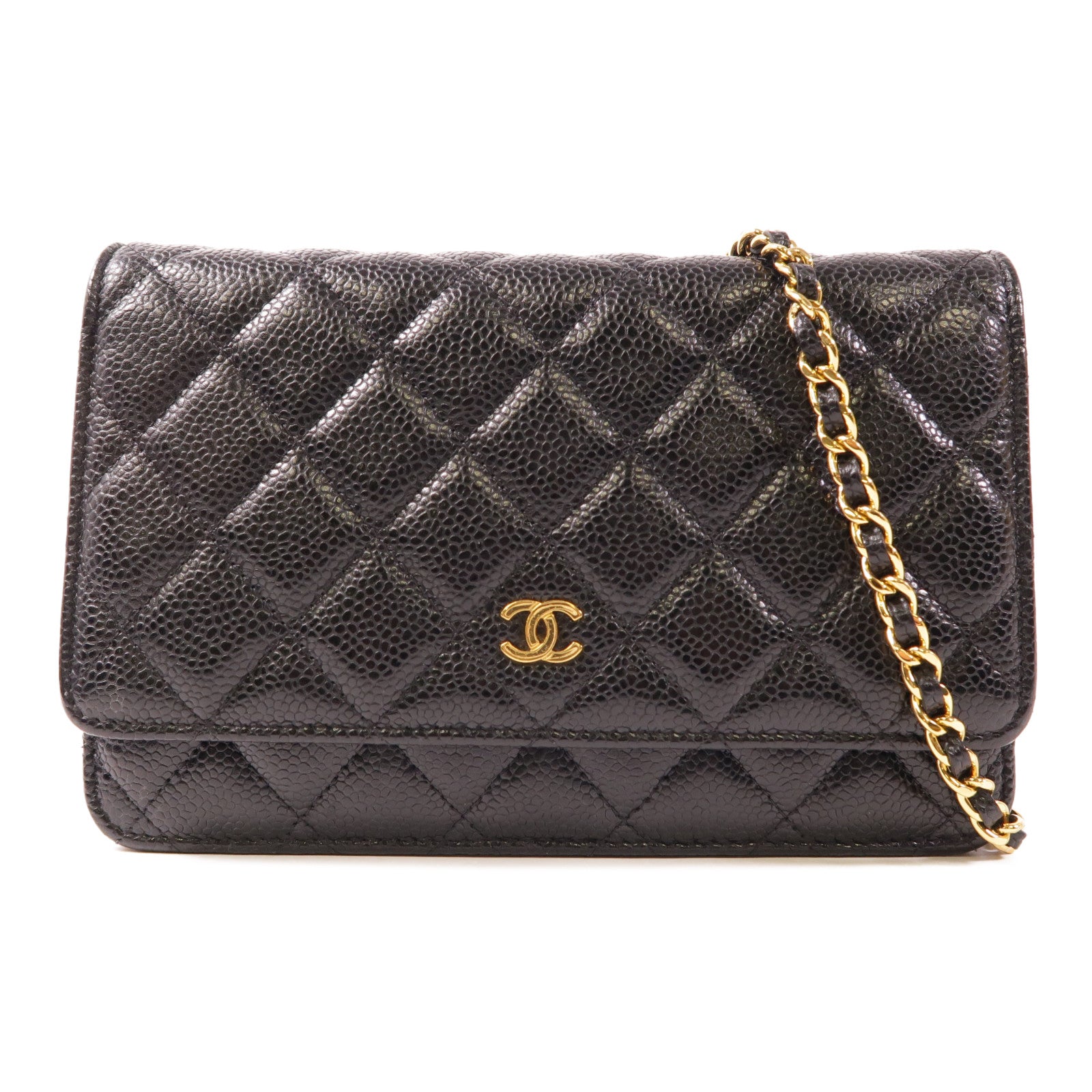 CHANEL 牛皮皮革WOC Wallet On Chain金扣鏈帶肩背袋