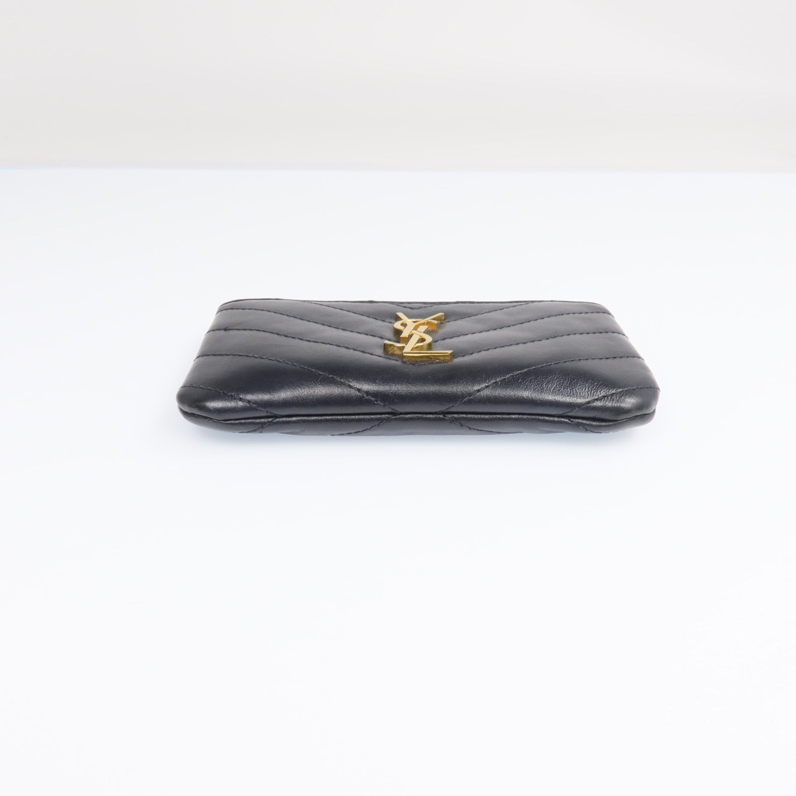 YVES SAINT LAURENT 牛皮皮革Coin Case金扣零錢包