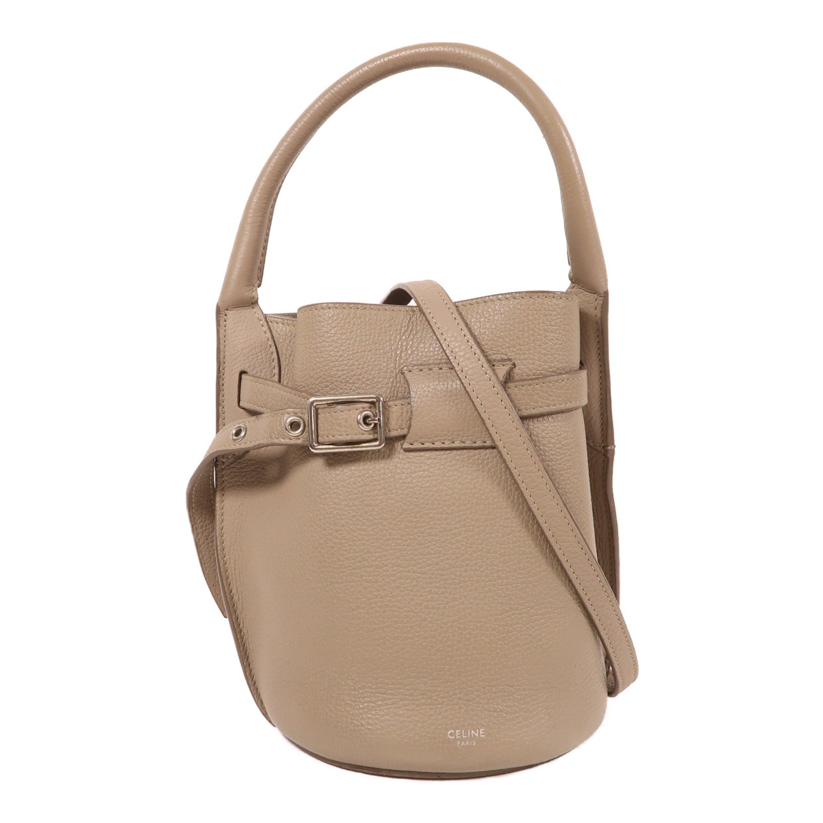 CELINE 牛皮皮革Bucket Bag銀扣手挽肩背兩用袋