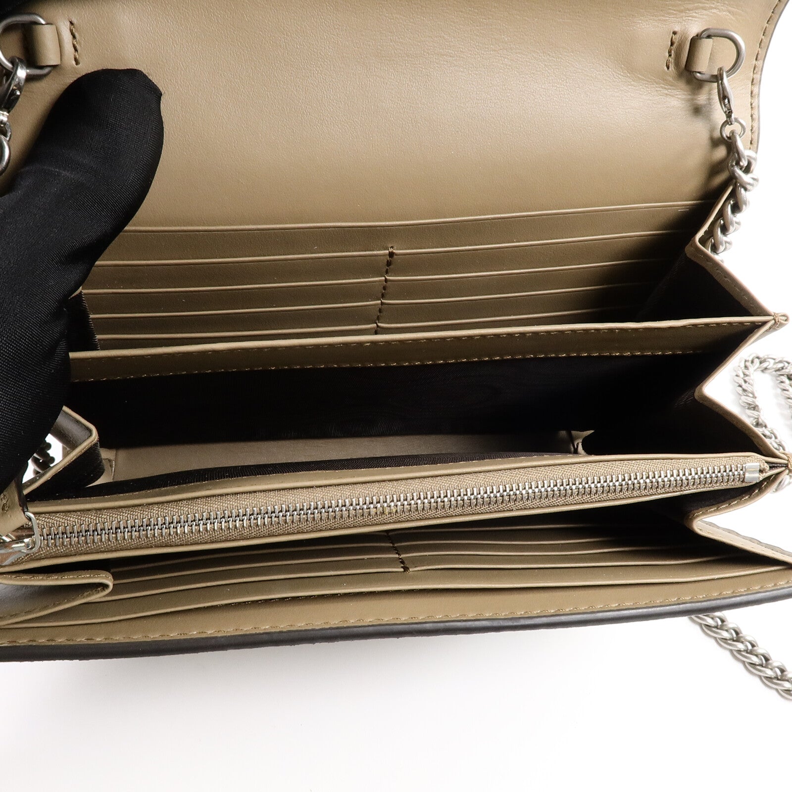 GUCCI 塗層帆布Dionysus Wallet On Chain鏈帶肩背袋