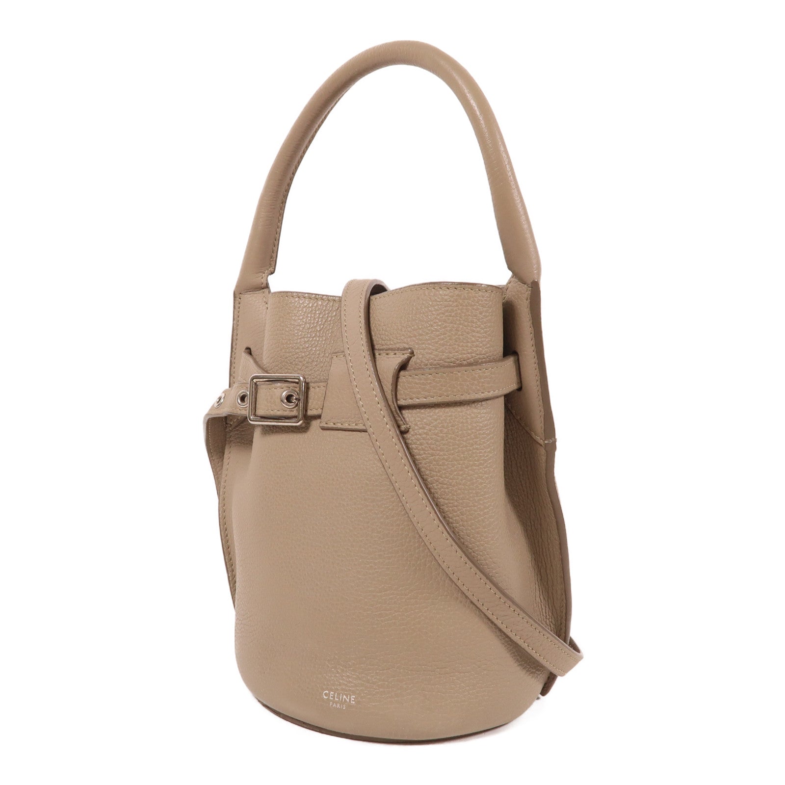 CELINE 牛皮皮革Bucket Bag銀扣手挽肩背兩用袋