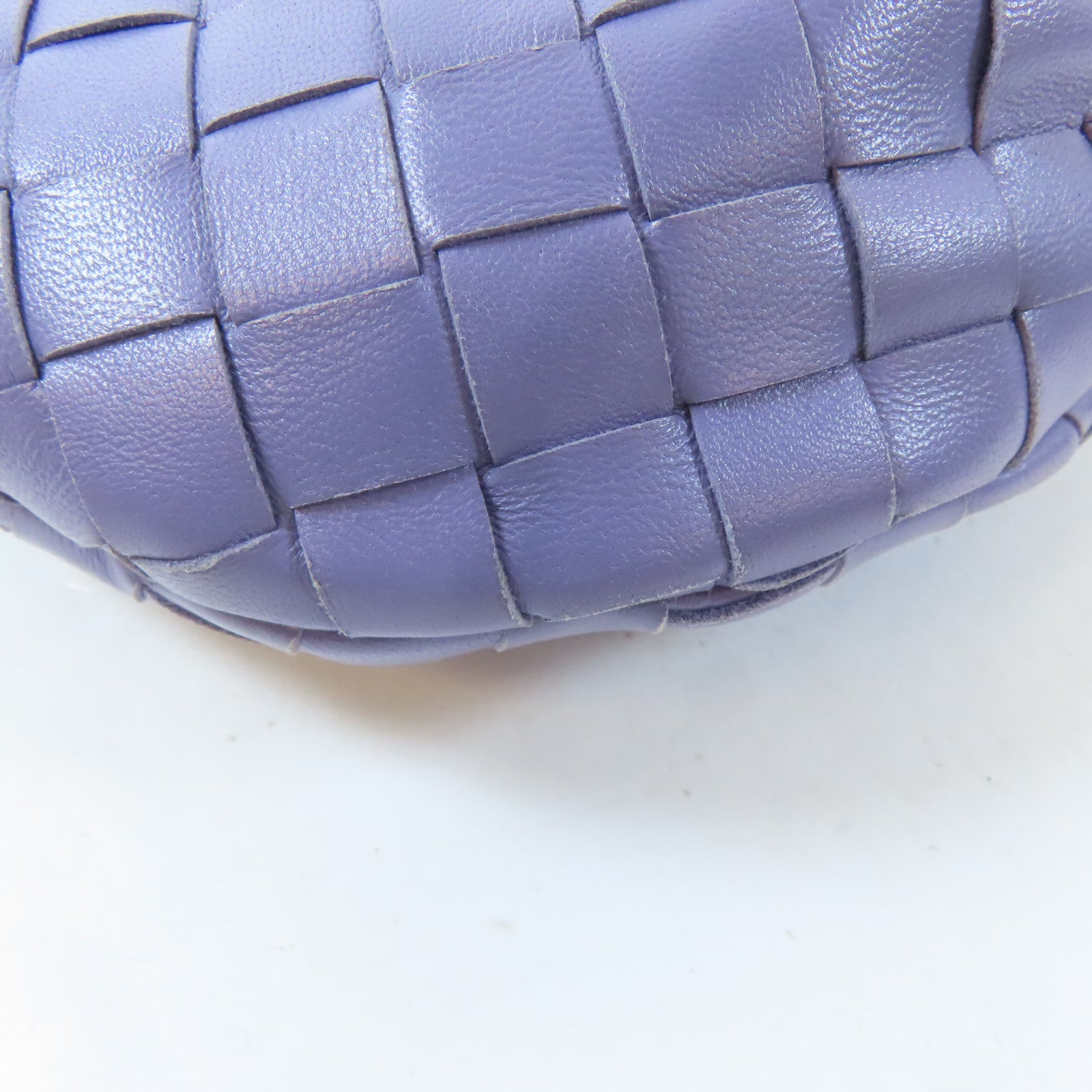 BOTTEGA VENETA 【激減優惠】牛皮皮革Mini Jodie銀扣手挽袋紫色