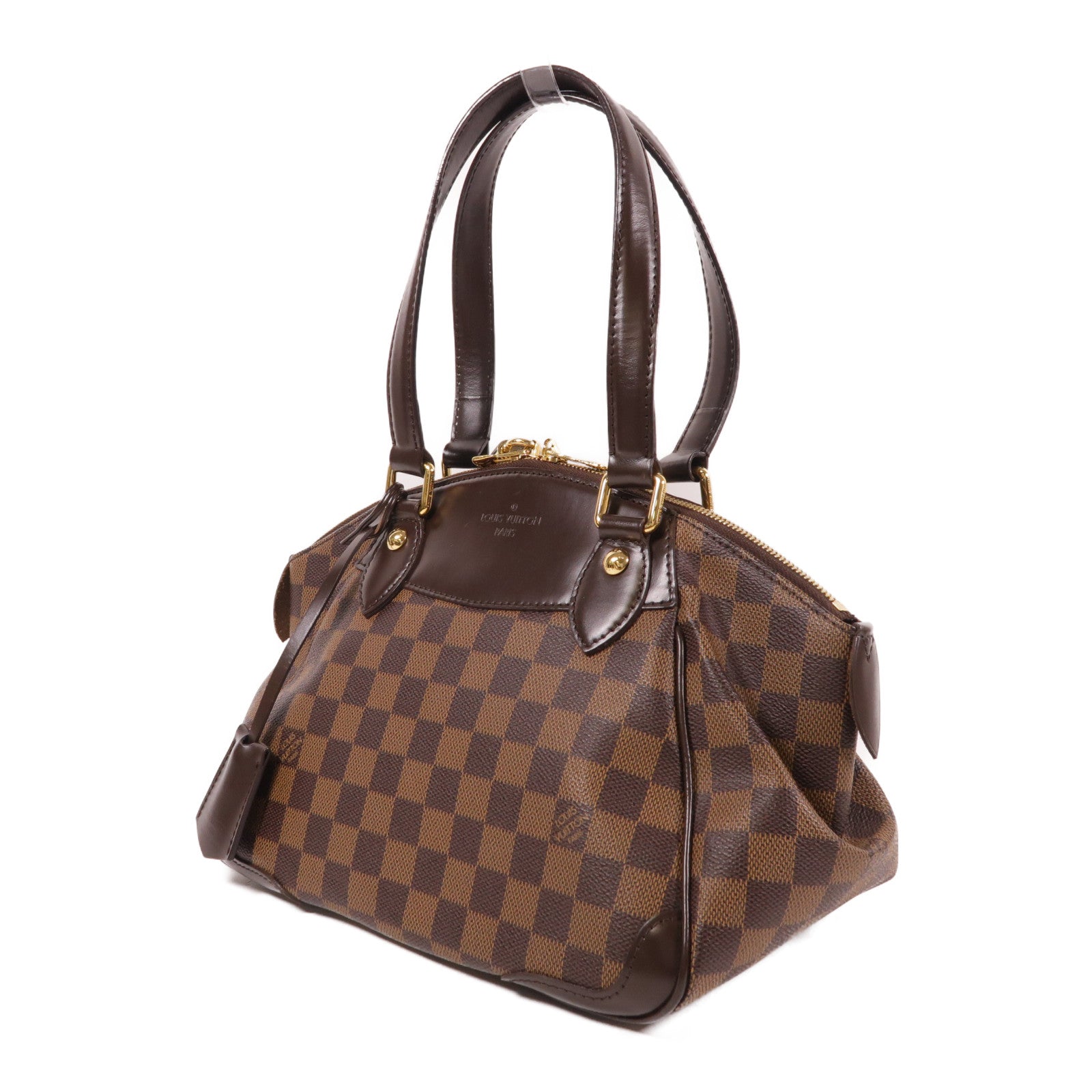 LOUIS VUITTON 【激減優惠】Damier Verona PM金扣肩背袋棕色