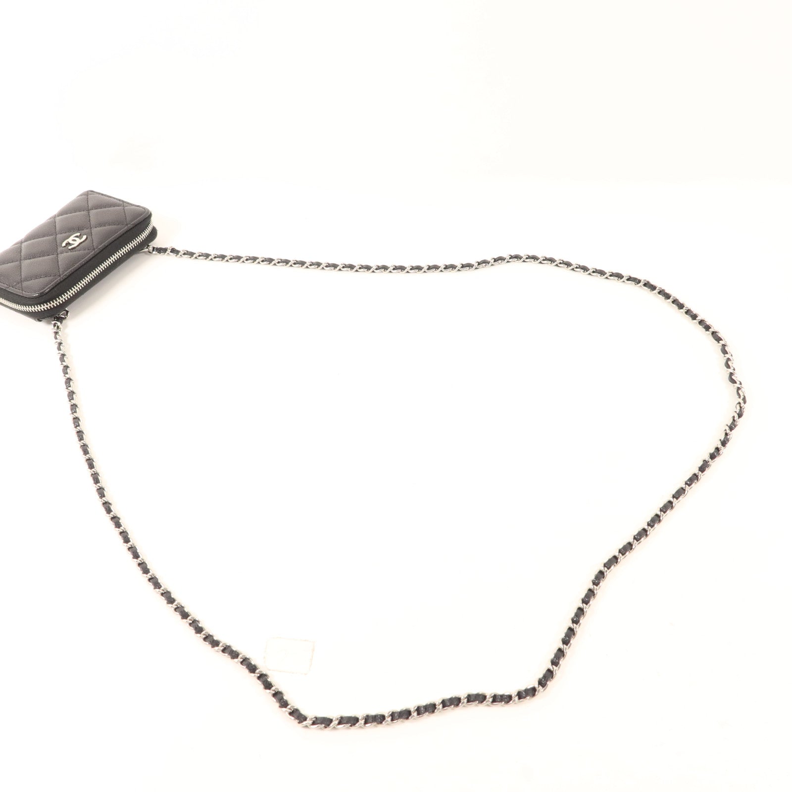CHANEL 牛皮皮革Shoulder Bag銀扣鏈帶肩背袋