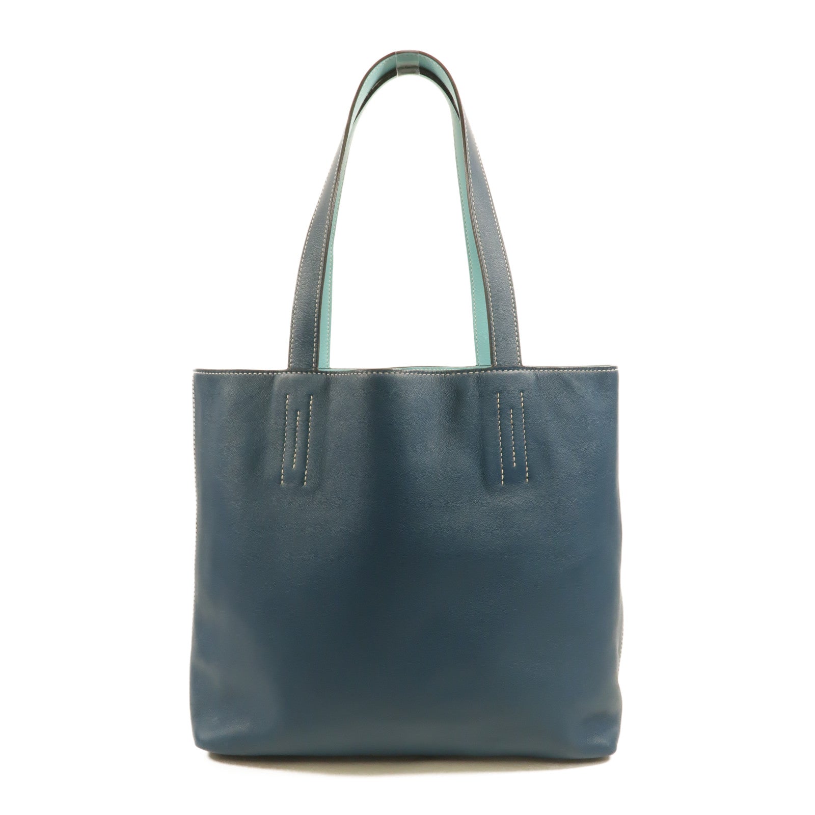 HERMES Swift皮革Double Sens 28肩背袋/手挽袋Colvert/Bleu Atoll