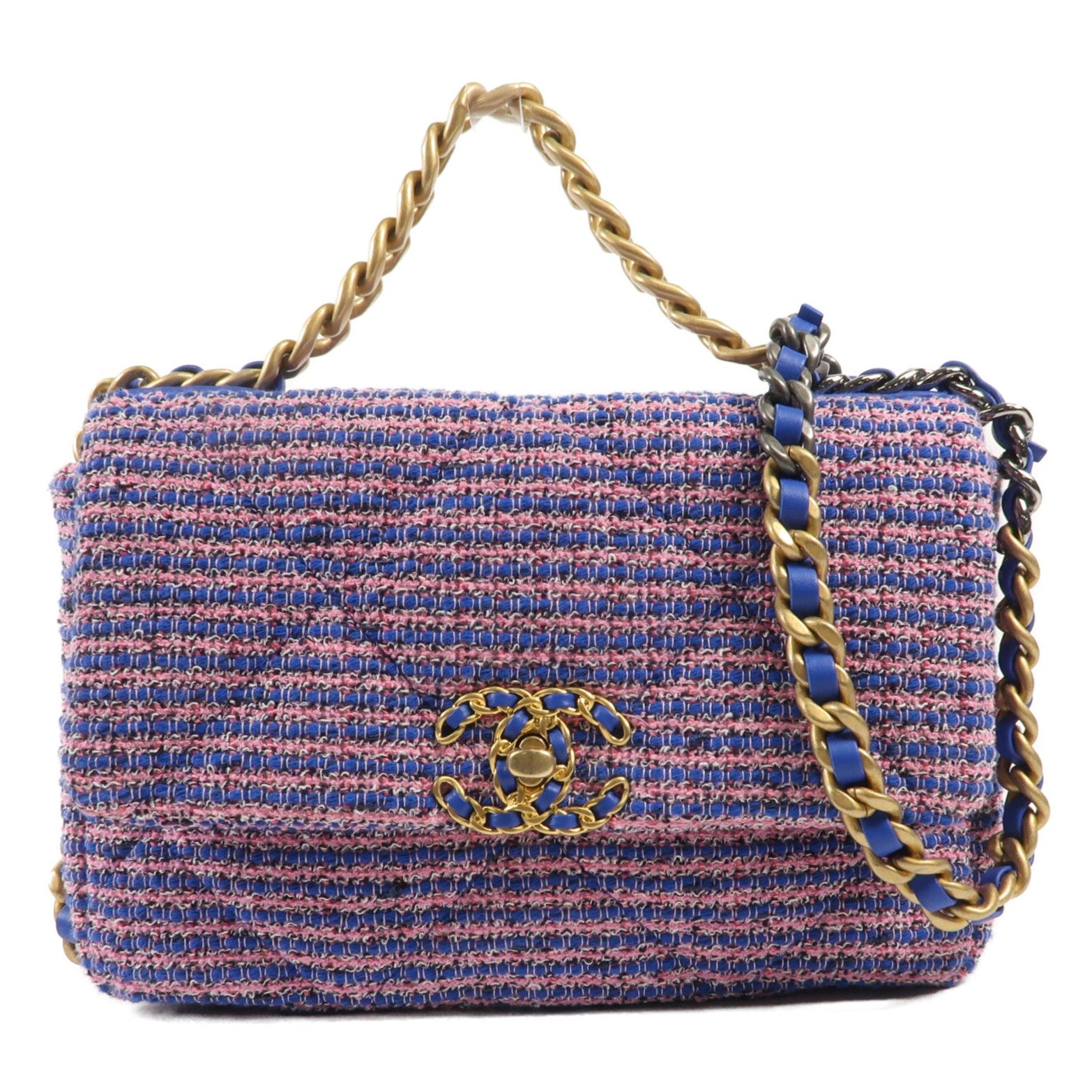 CHANEL 【激減優惠】Tweed Chanel 19 Small鏈帶手挽肩背兩用袋