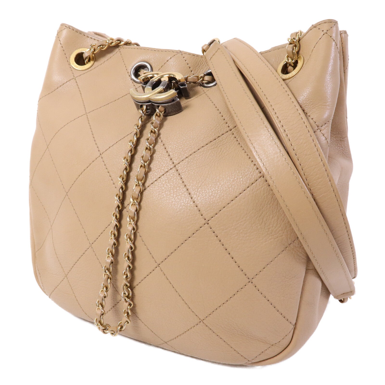 CHANEL 牛皮皮革Egyptian Amulet金扣鏈帶肩背袋