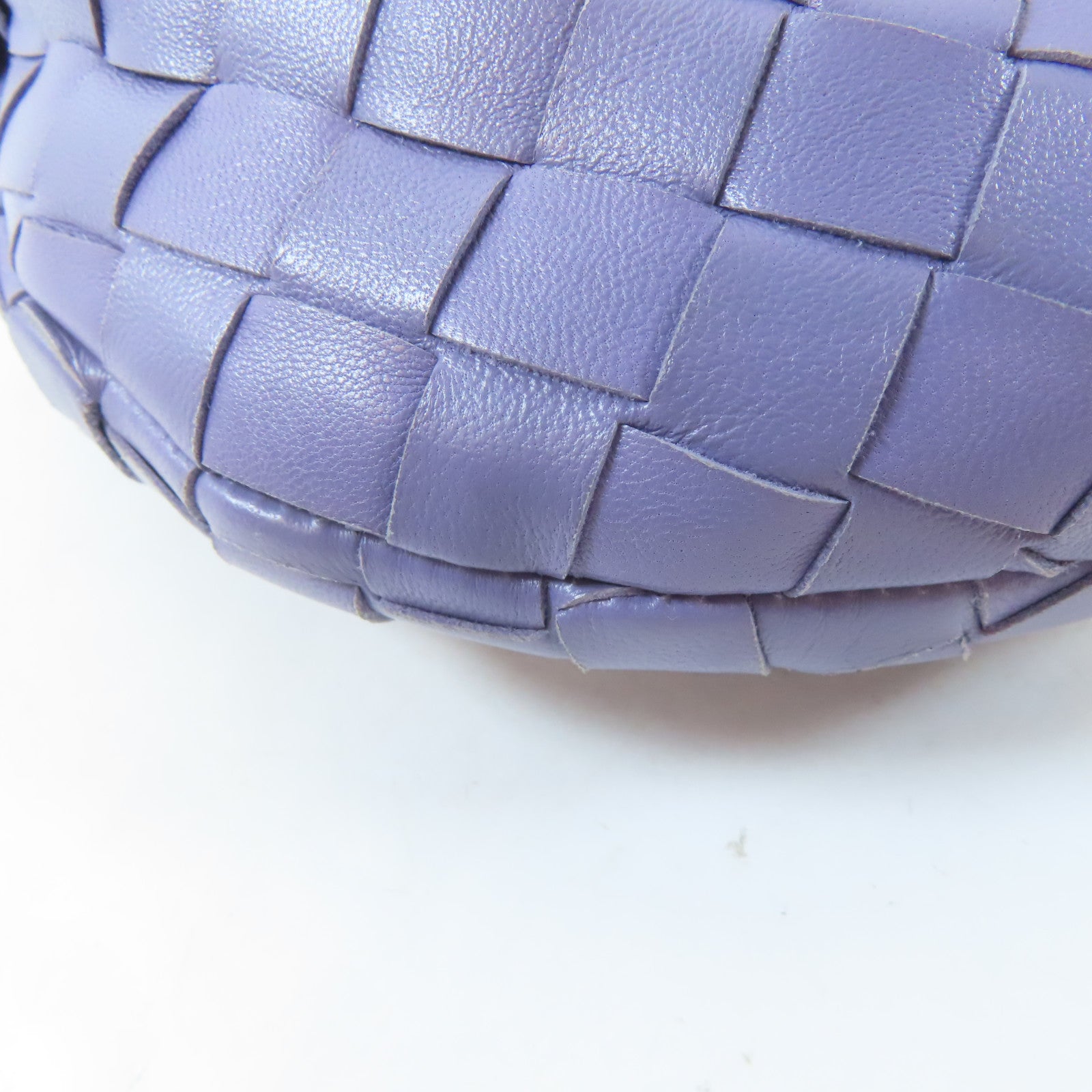 BOTTEGA VENETA 【激減優惠】牛皮皮革Mini Jodie銀扣手挽袋紫色