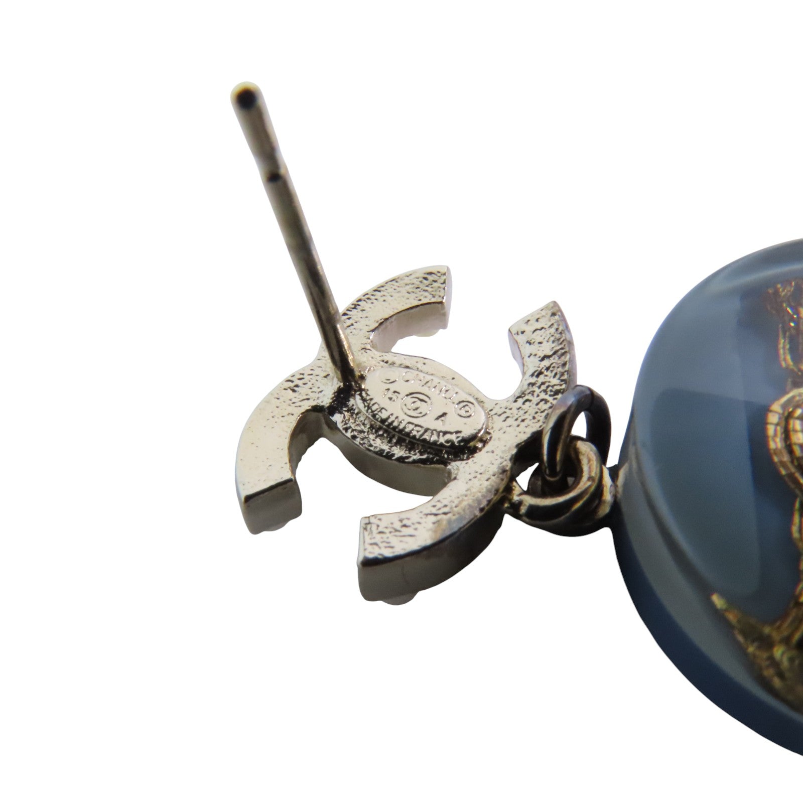 CHANEL 金屬/仿珍珠/PVC Earrings銀扣耳環