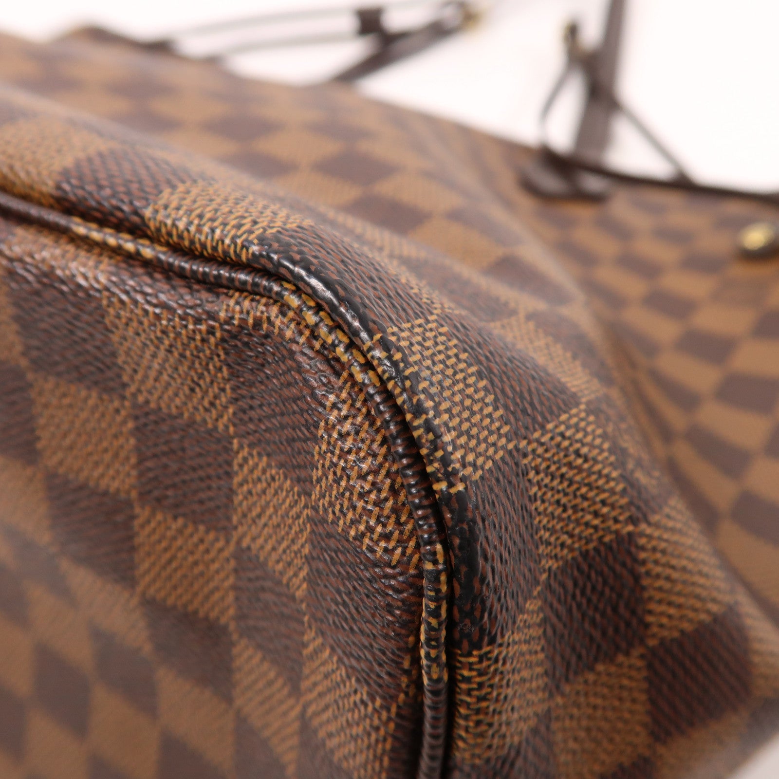 LOUIS VUITTON Damier Neverfull MM金扣肩背袋/手挽袋