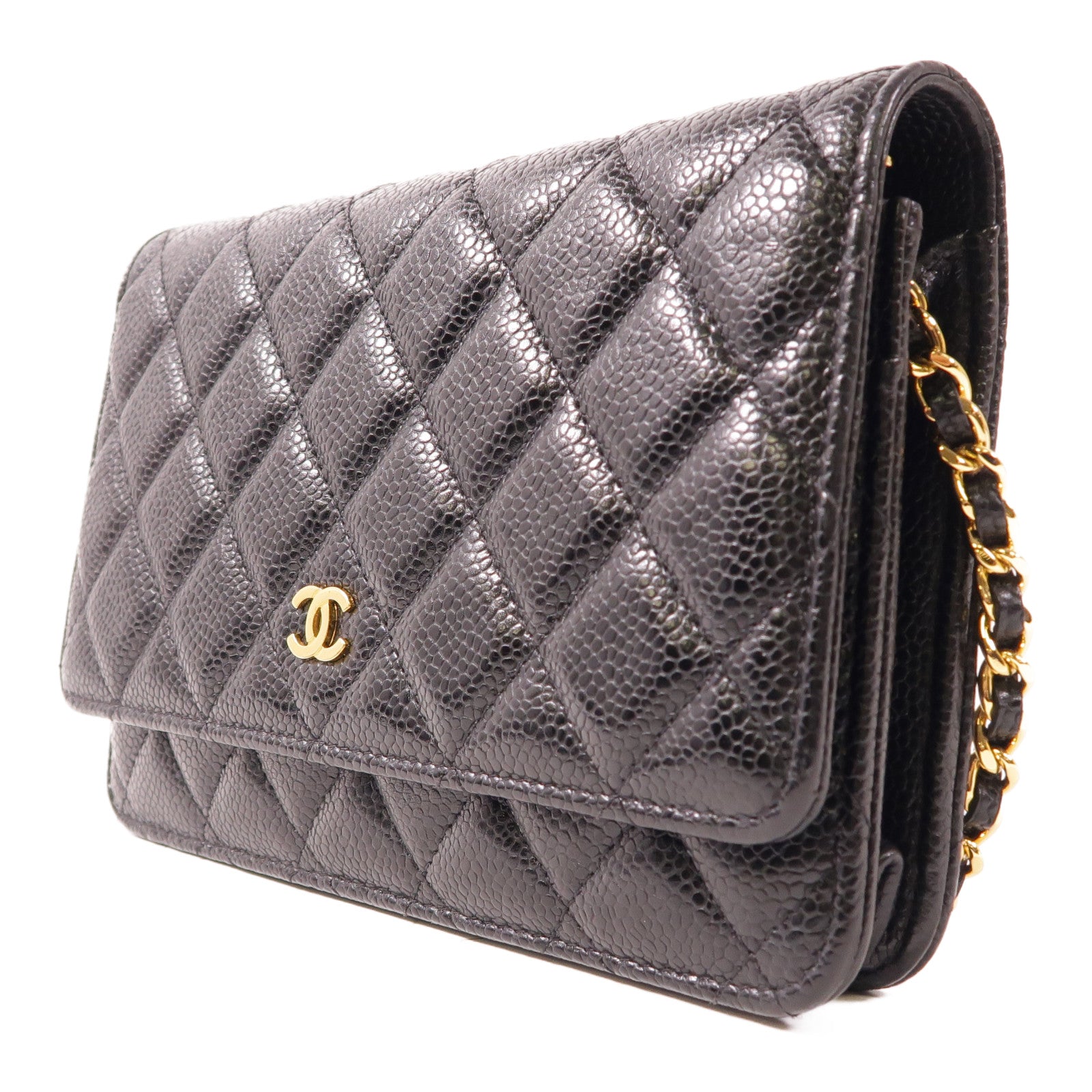 CHANEL 牛皮皮革WOC Wallet On Chain金扣鏈帶肩背袋