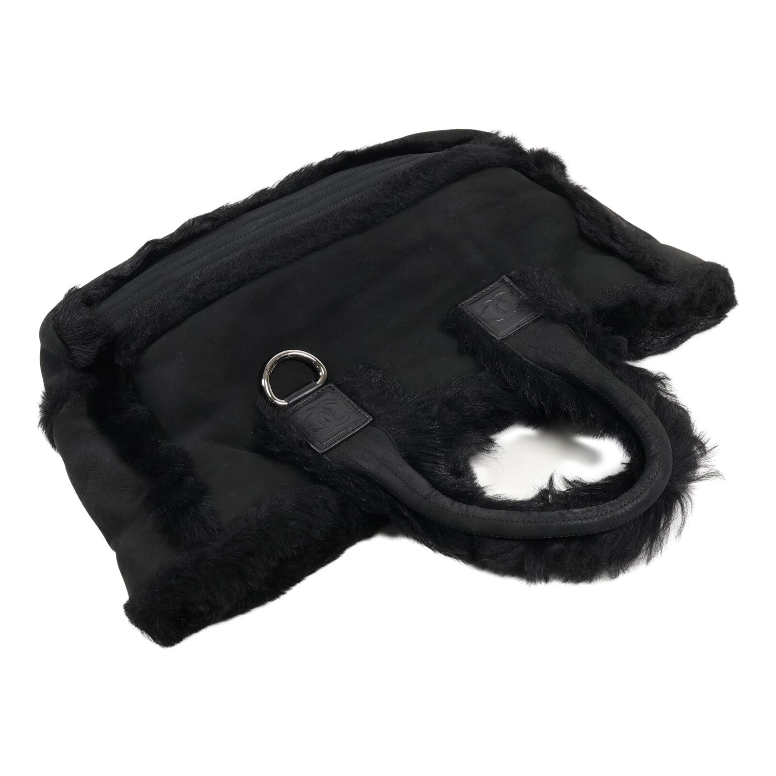 CHANEL 羊皮/羊毛Tote Bag銀扣手挽袋