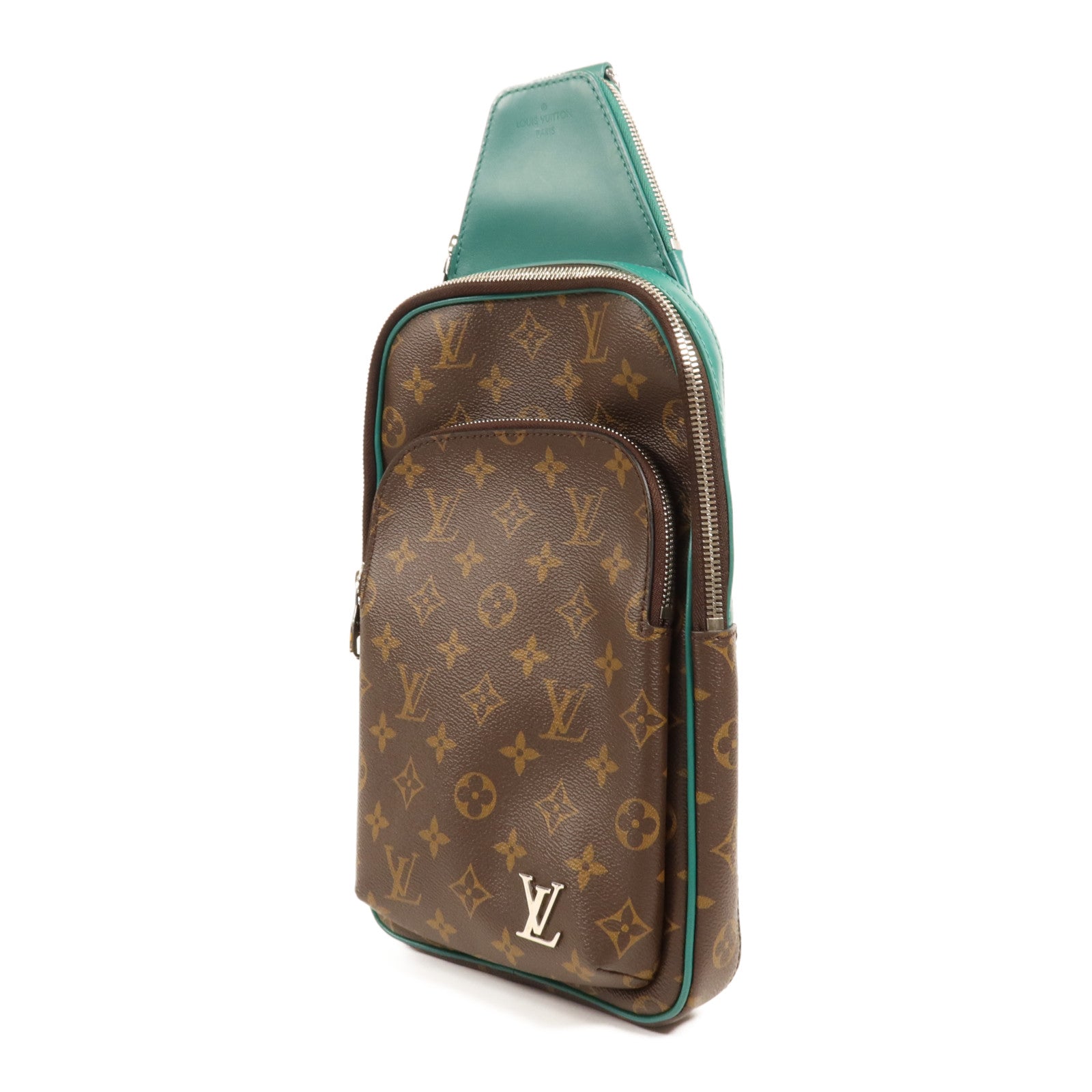 LOUIS VUITTON Monogram Macassar Avenue Slingbga銀扣肩背袋