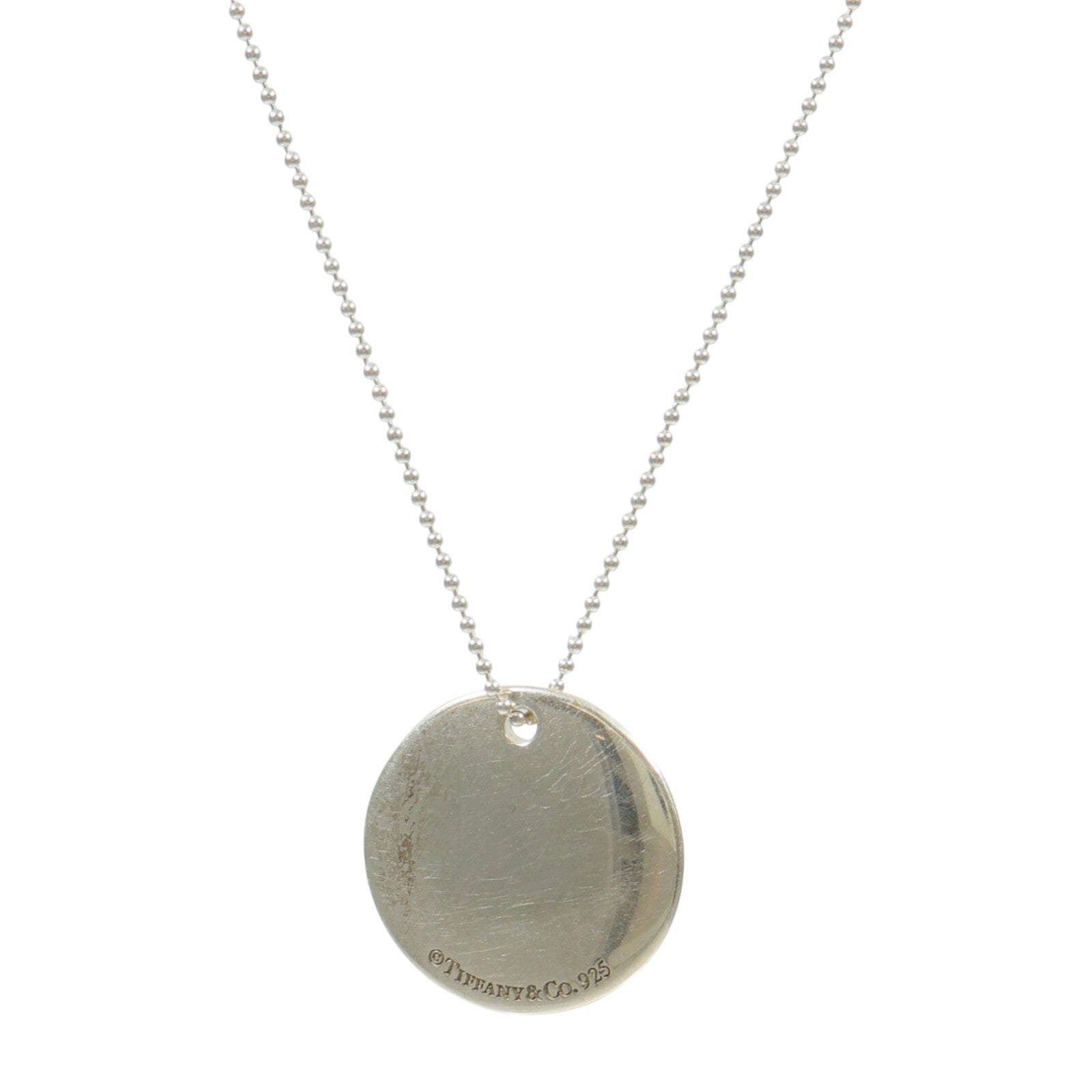 TIFFANY＆CO 925純銀S Notes Alphabet Disc Charm Pendant項鍊