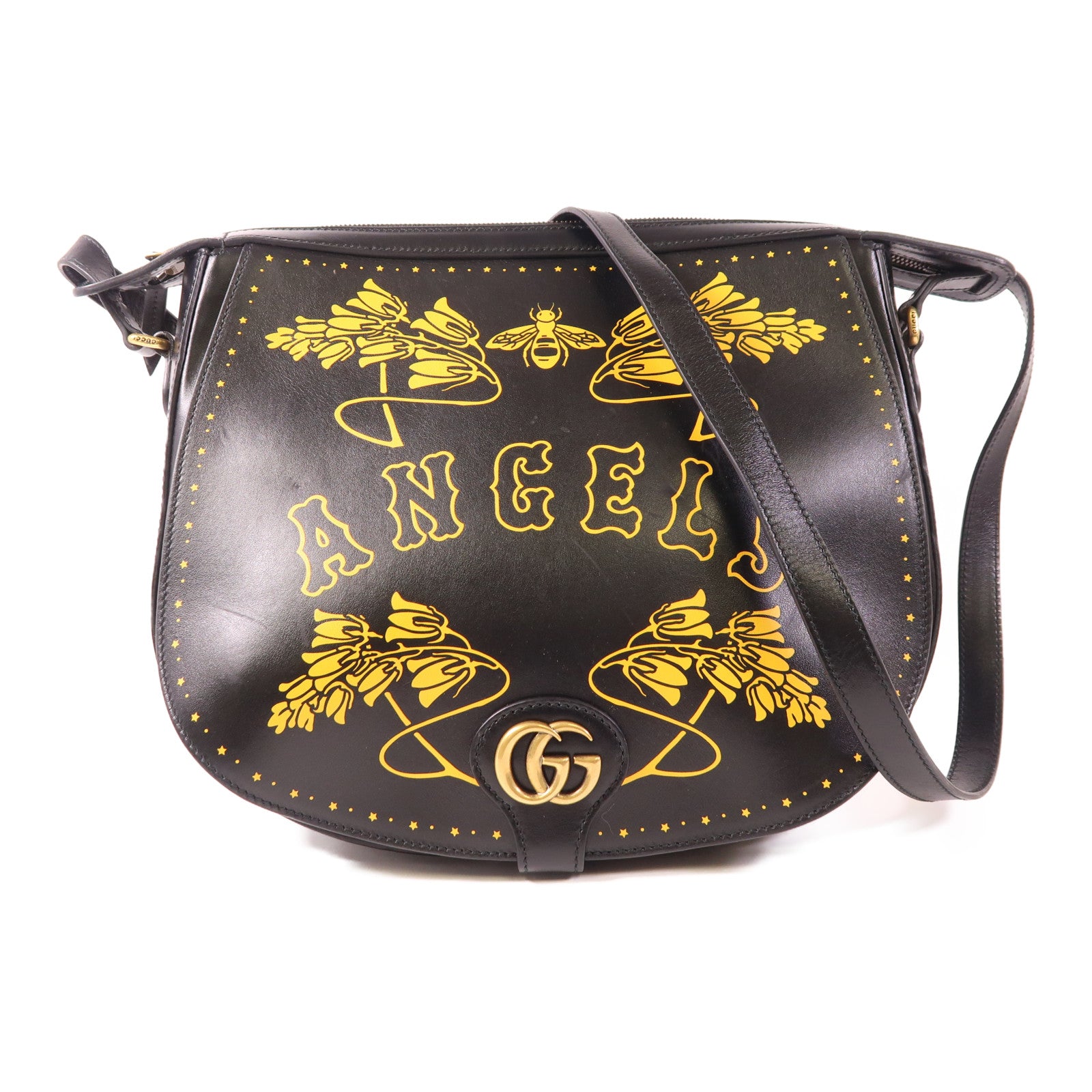 GUCCI 【激減優惠】牛皮皮革LA Angels Shoulder Bag金扣肩背袋
