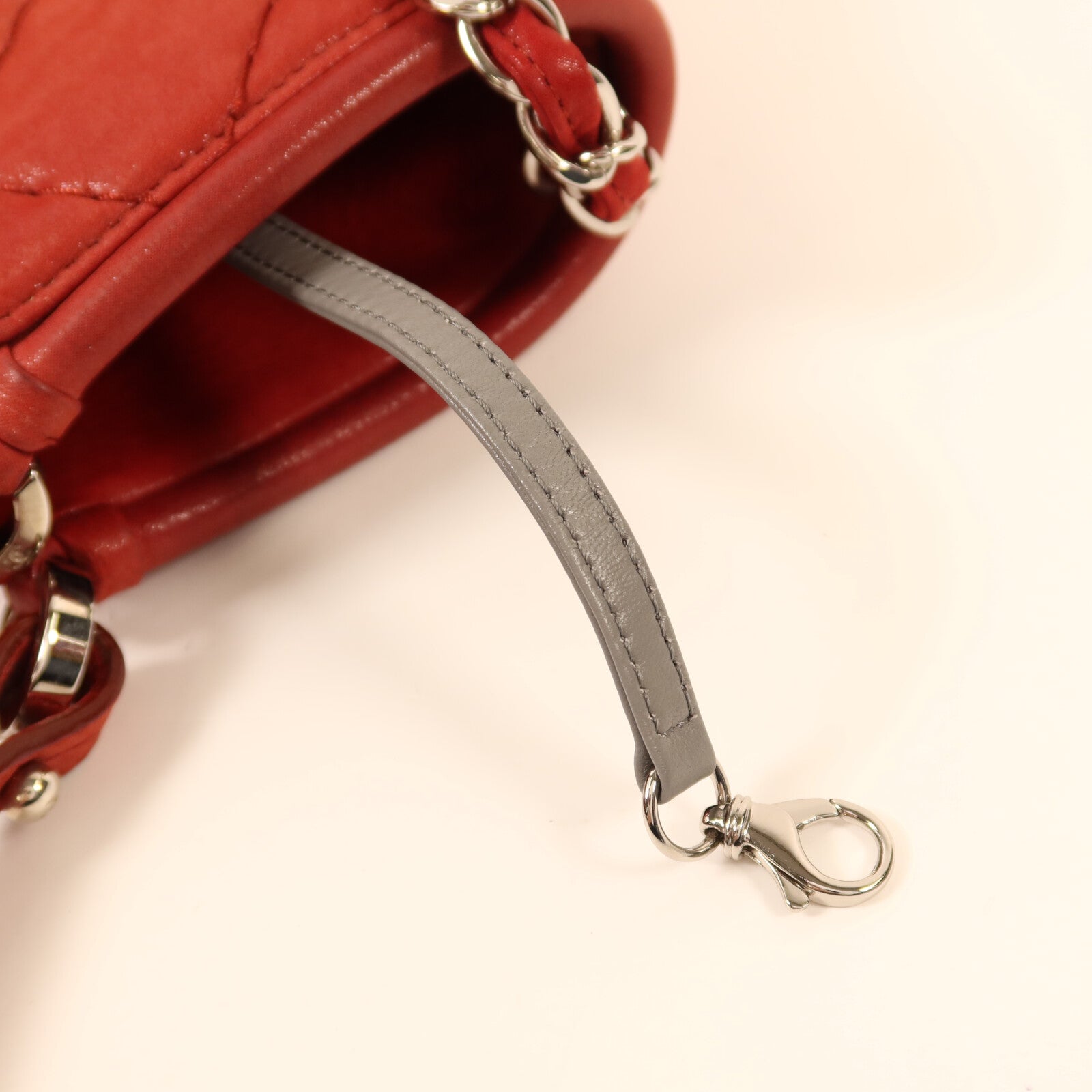 CHANEL 牛皮皮革Shoulder Bag銀扣鏈帶手挽肩背兩用袋
