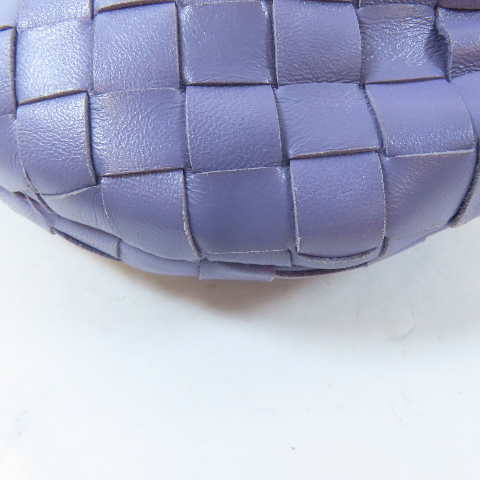 BOTTEGA VENETA 【激減優惠】牛皮皮革Mini Jodie銀扣手挽袋紫色