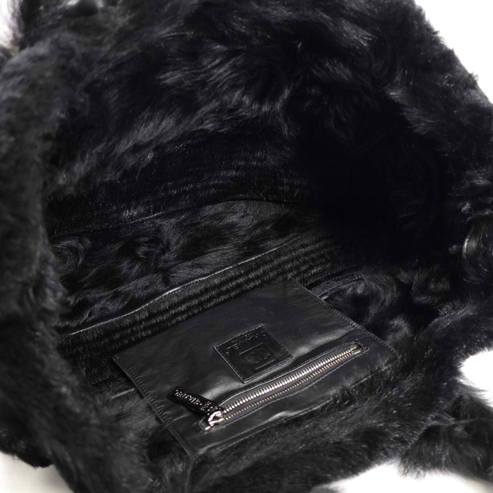 CHANEL 【激減優惠】羊皮/羊毛Tote Bag銀扣手挽袋