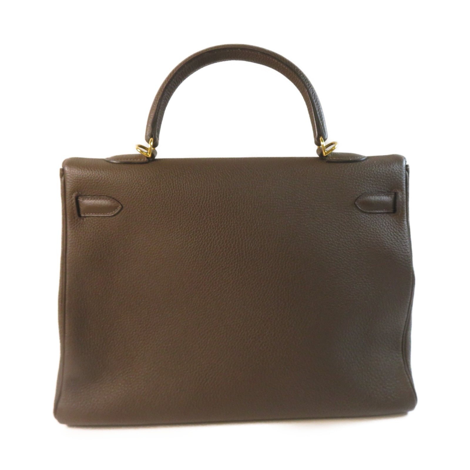 HERMES 【激減優惠】Clemence皮革Kelly 35金扣手挽肩背兩用袋啡色