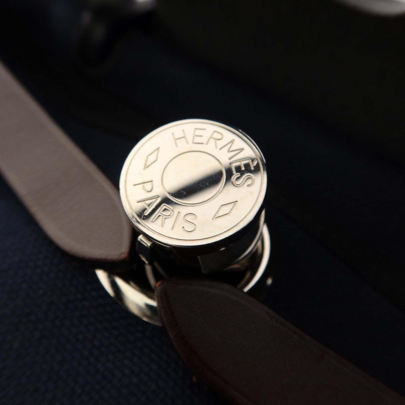 HERMES 帆布Herbag PM銀扣手挽肩背兩用袋